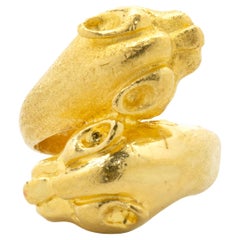24 Karat Yellow Gold Panther Bypass Ring