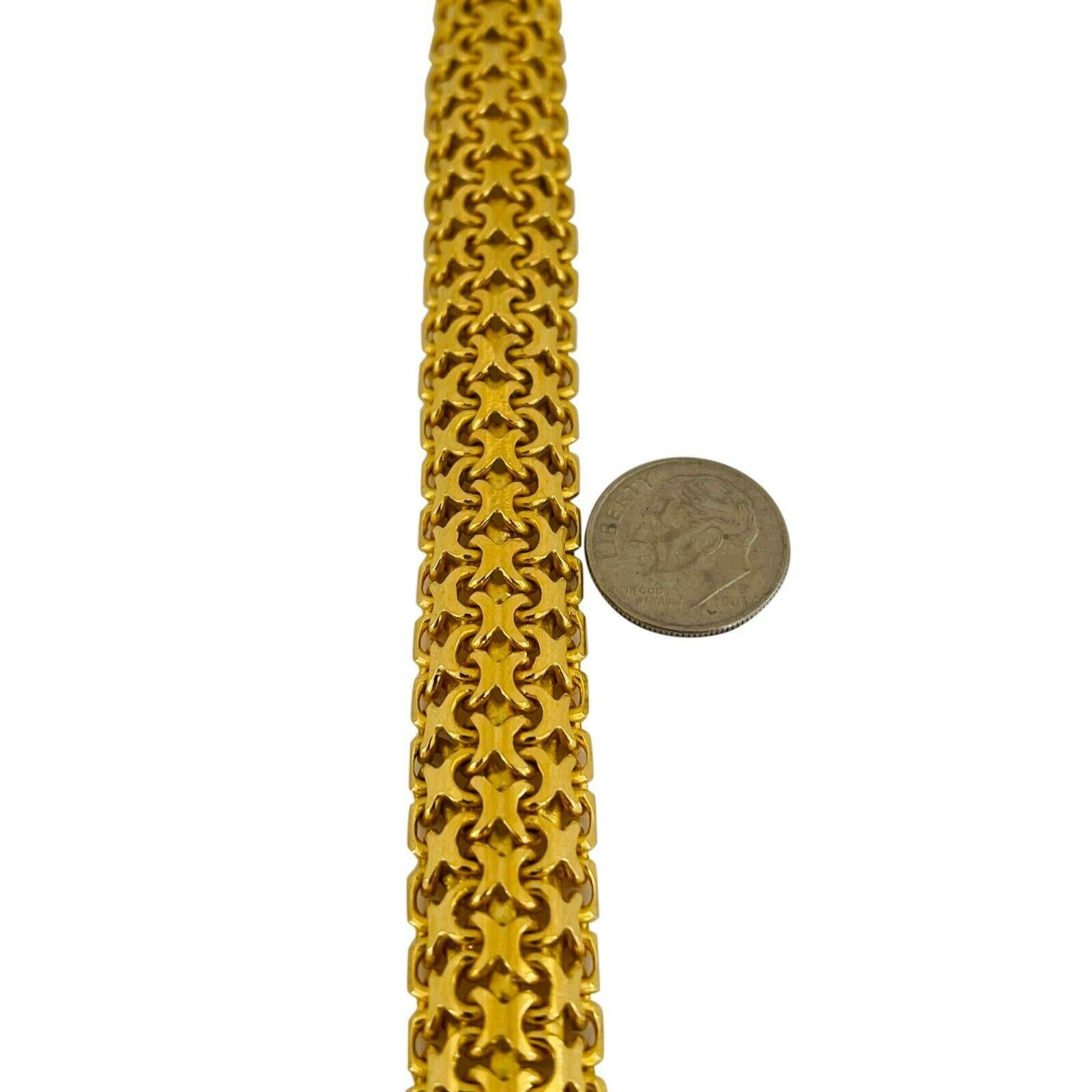 Women's 24 Karat Yellow Gold Solid Heavy Fancy Link Bracelet