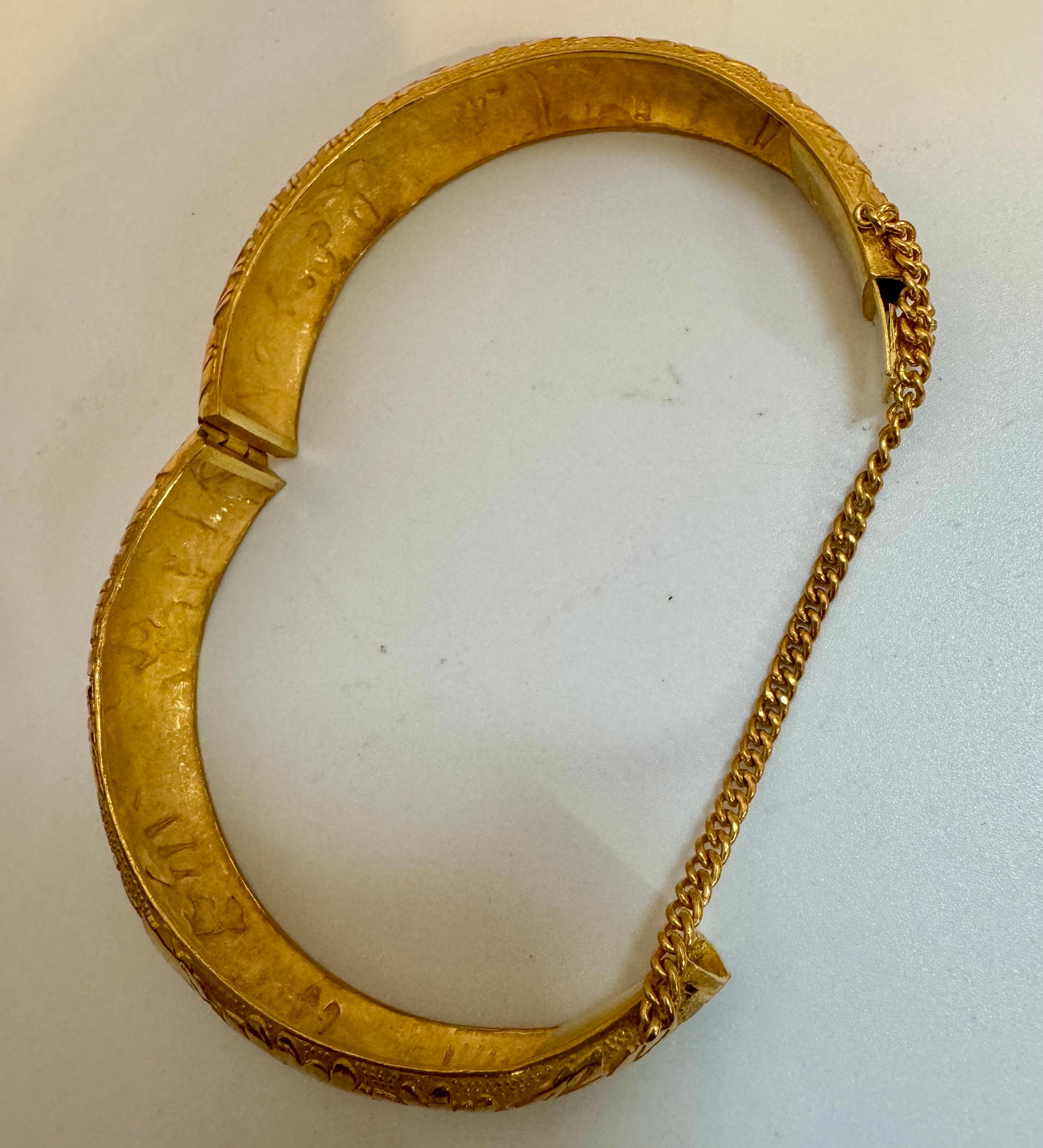 24 Karat Yellow Pure Gold 75.1 Gm Large Bangle Bracelet, 2.4 OZ of Gold 7