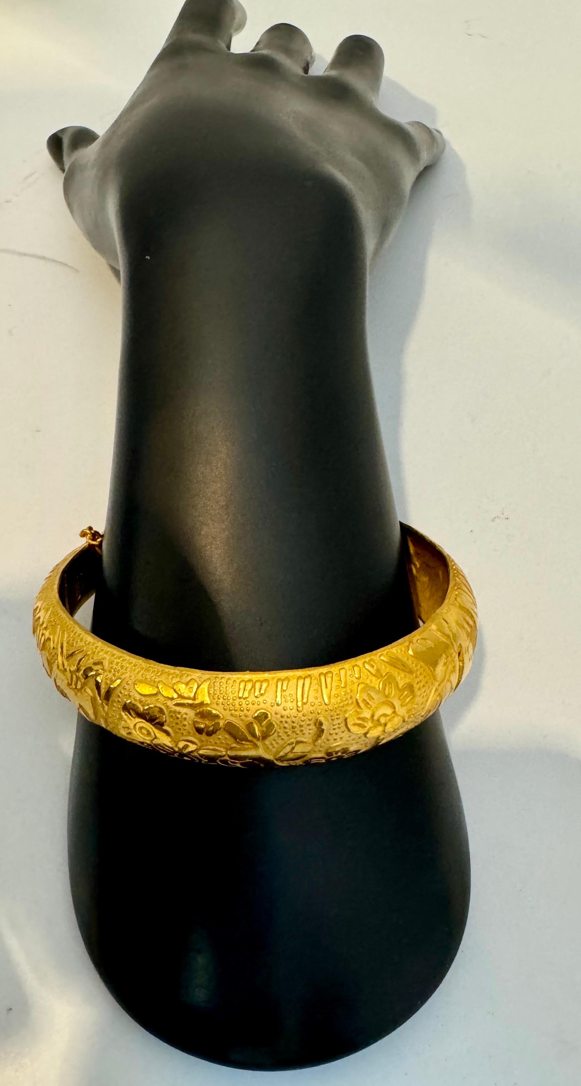24 Karat Yellow Pure Gold 75.1 Gm Large Bangle Bracelet, 2.4 OZ of Gold 10
