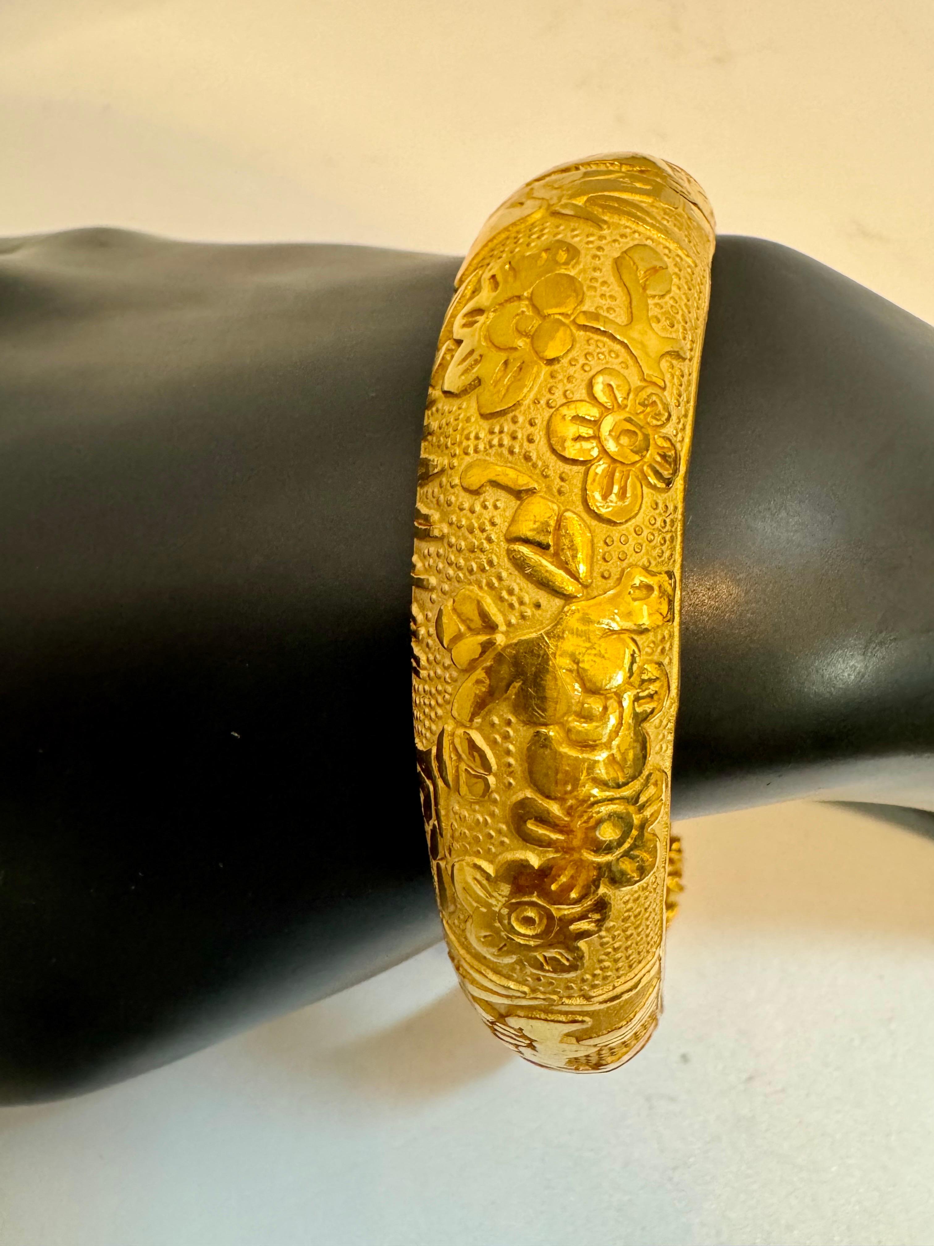 24 Karat Yellow Pure Gold 75.1 Gm Large Bangle Bracelet, 2.4 OZ of Gold 11