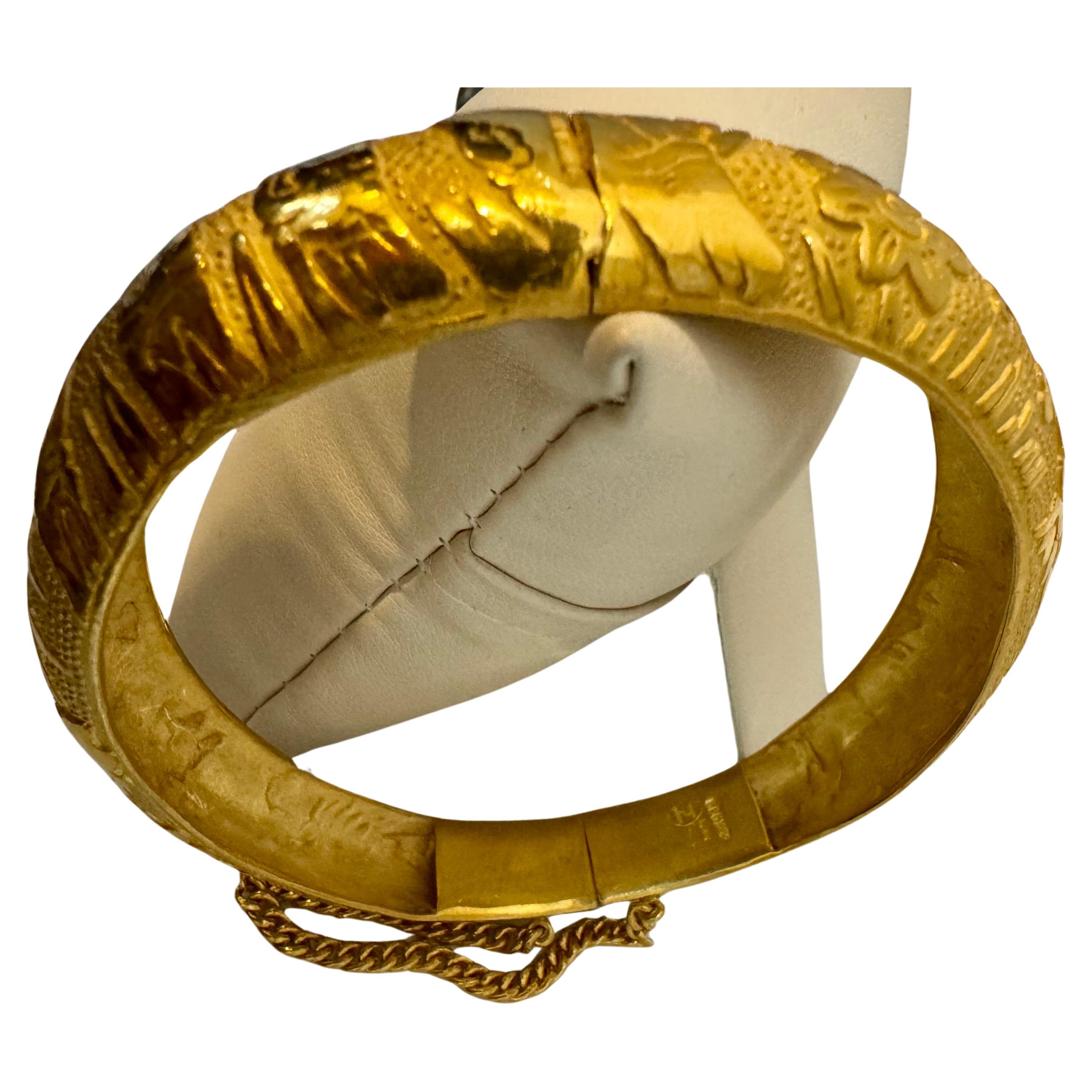 Women's or Men's 24 Karat Yellow Pure Gold 75.1 Gm Large Bangle Bracelet, 2.4 OZ of Gold