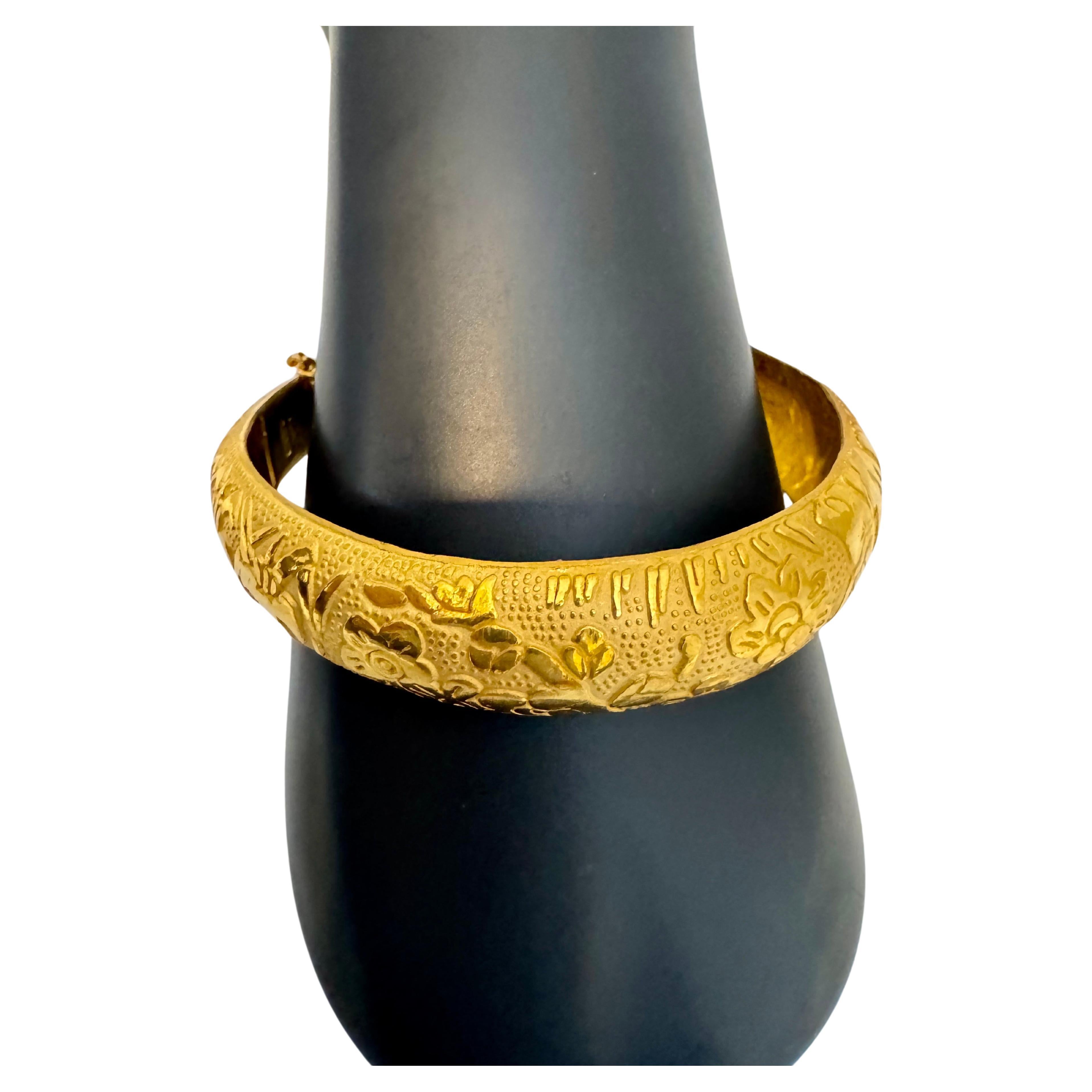 24 Karat Yellow Pure Gold 75.1 Gm Large Bangle Bracelet, 2.4 OZ of Gold 1