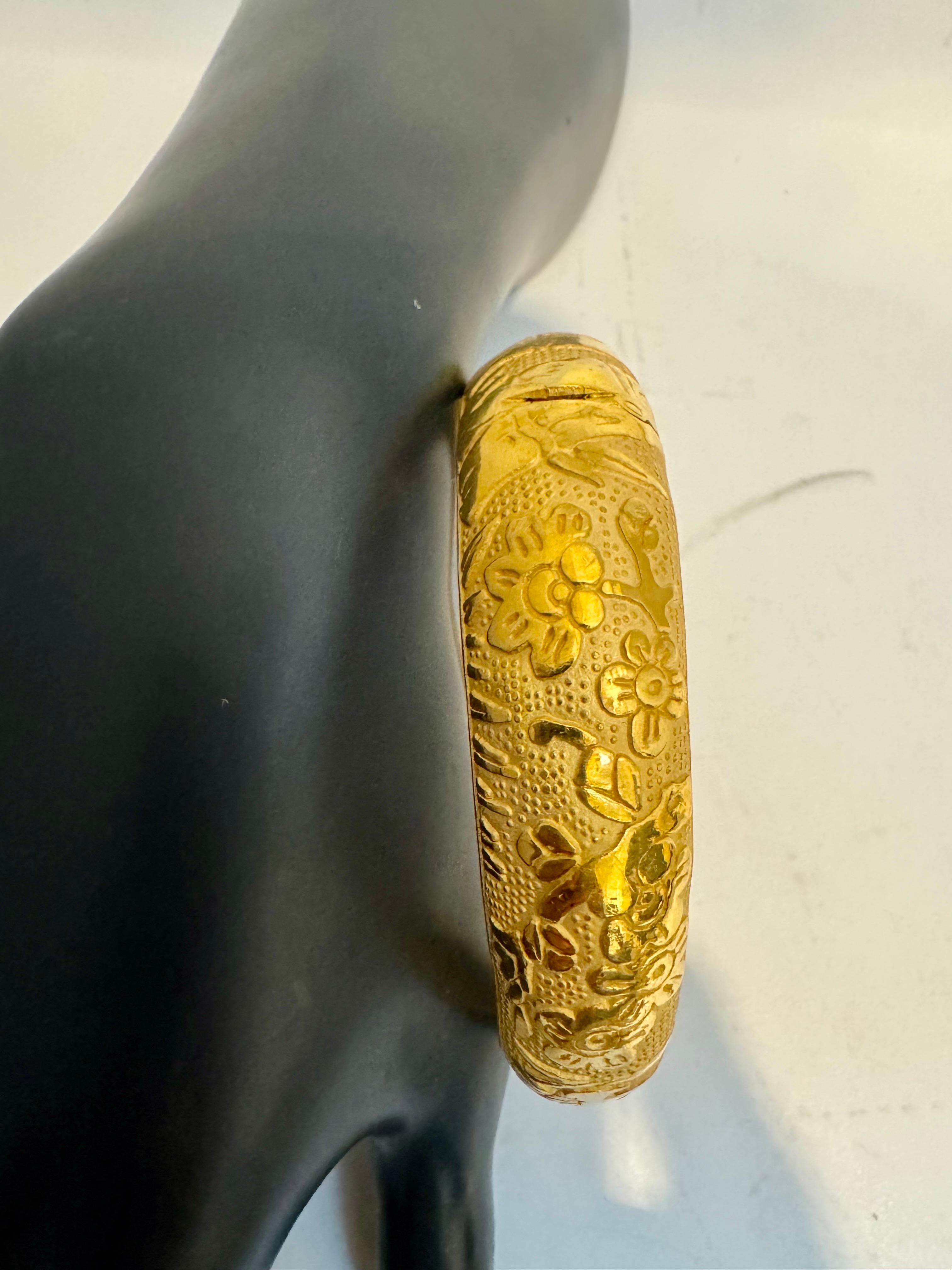 24 Karat Yellow Pure Gold 75.1 Gm Large Bangle Bracelet, 2.4 OZ of Gold 2