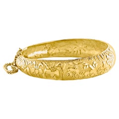 24 Karat Yellow Pure Gold 75.1 Gm Large Bangle Bracelet, 2.4 OZ of Gold