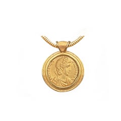 24 Kt Gold Byzantine Coin Pendant Depicting the Emperor Theodosius 'IV cent.AD'