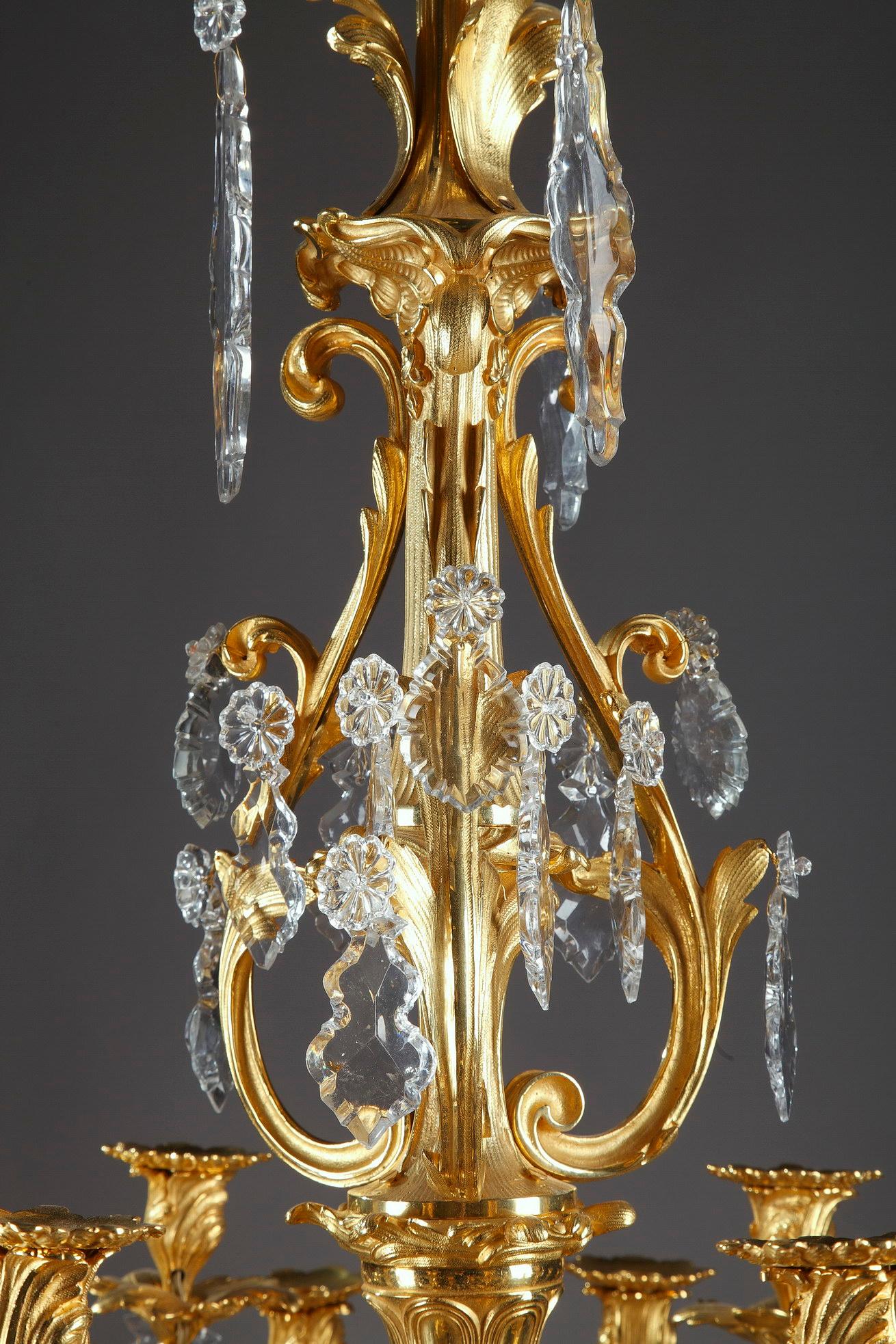Gilt 24-Light Chandelier in Louis XV Style