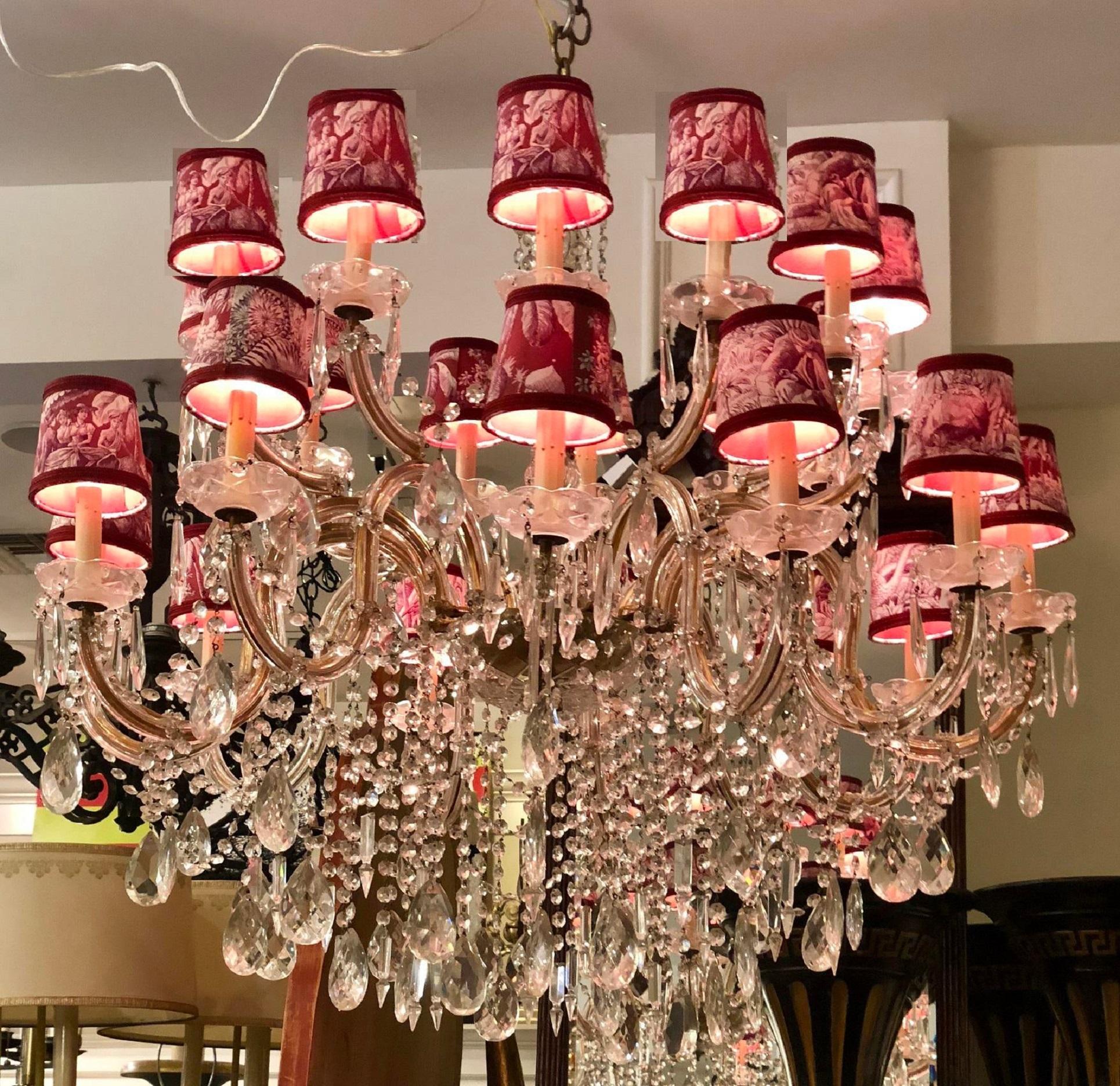 toile chandelier shades