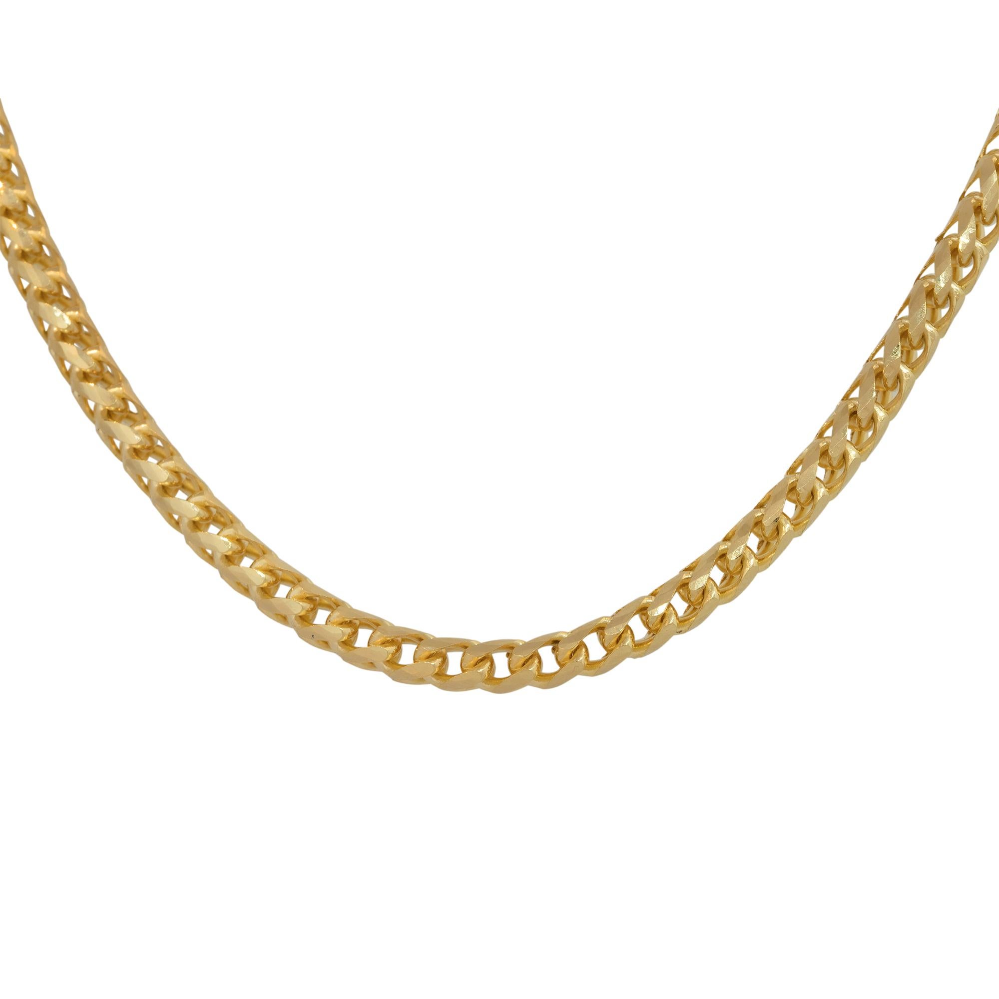 14k Yellow Gold 24″ Men's Franco Link Chain

Material: 14k Yellow Gold
Measurements: Necklace Measures 24″ in Length and 4.0mm in Thickness
Fastening: Spring Ring Clasp
Item Weight: 47.2g (30.4dwt)
Additional Details: This item comes with a