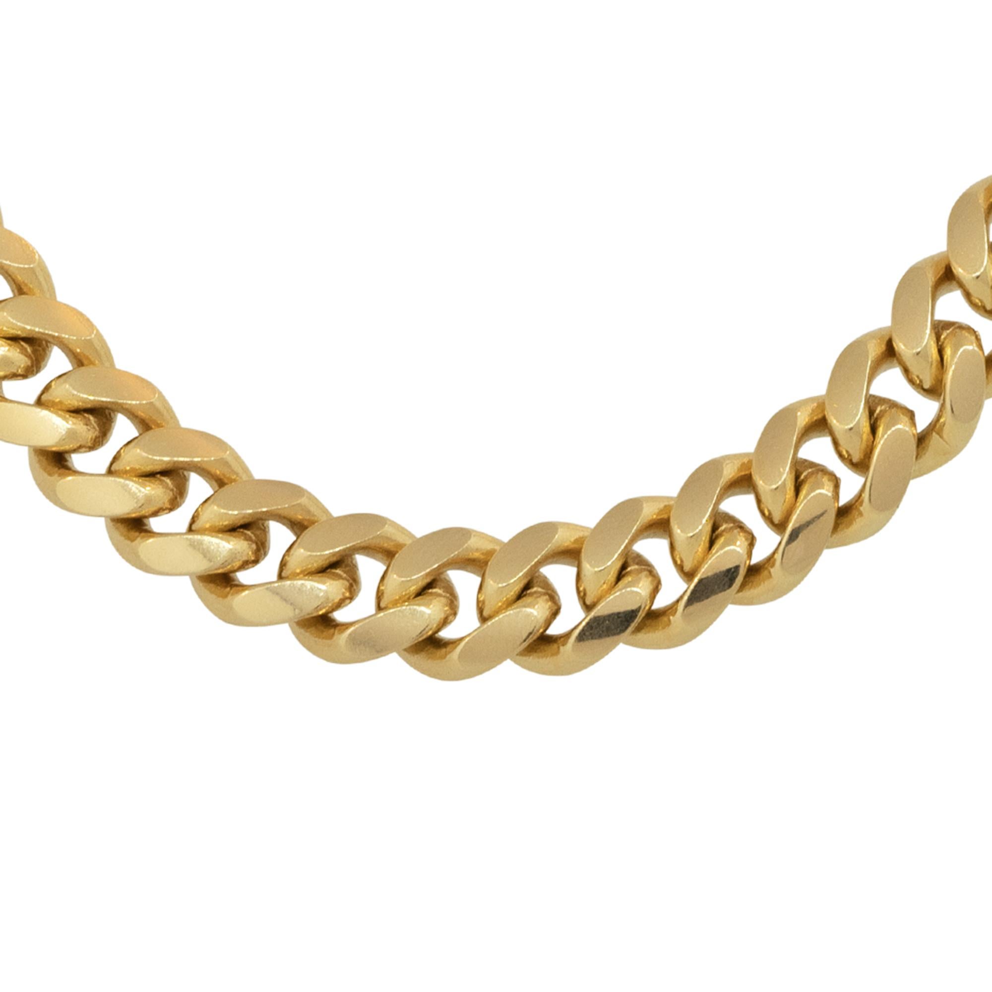 14k Yellow Gold 24″ Men's Miami Cuban Link Chain

Material: 14k Yellow Gold
Measurements: Necklace Measures 24″ in Length and 7.9mm in Thickness
Fastening: Spring Ring Clasp
Item Weight: 101.1g (65dwt)
Additional Details: This item comes with a