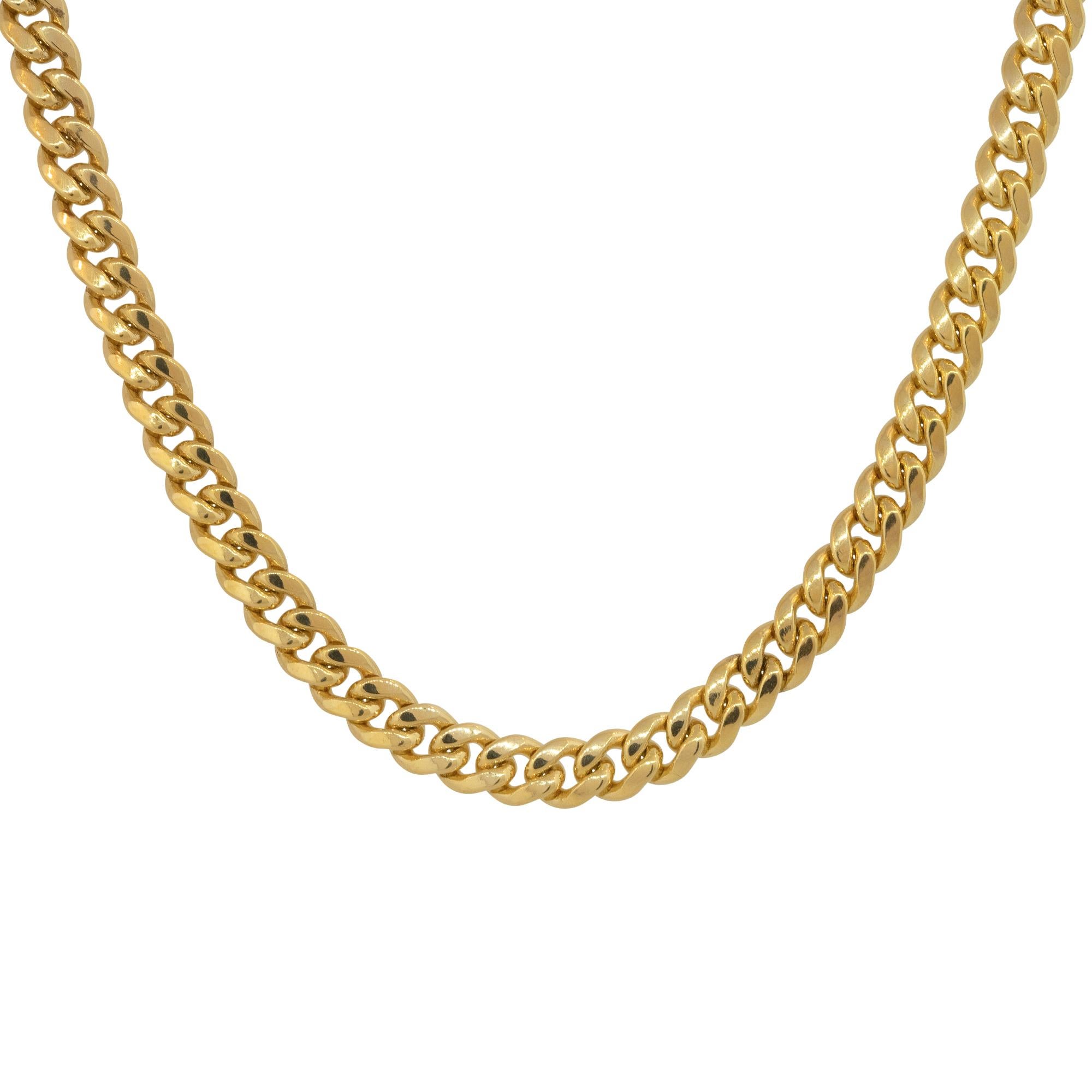 14k Yellow Gold 24″ Men's Miami Cuban Link Chain

Material: 14k Yellow Gold
Measurements: Necklace Measures 24″ in Length and 6mm in Thickness
Fastening: Spring Ring Clasp
Item Weight: 64g (41.1dwt)
Additional Details: This item comes with a