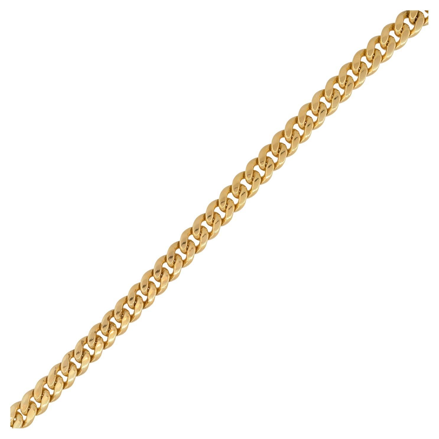 14k Yellow Gold 24″ Men's Miami Cuban Link Chain

This striking Miami Cuban link chain, crafted in 14-karat gold, exudes sophistication and style. Its bold design and smooth, interlocking links make it perfect for making a statement or elevating any