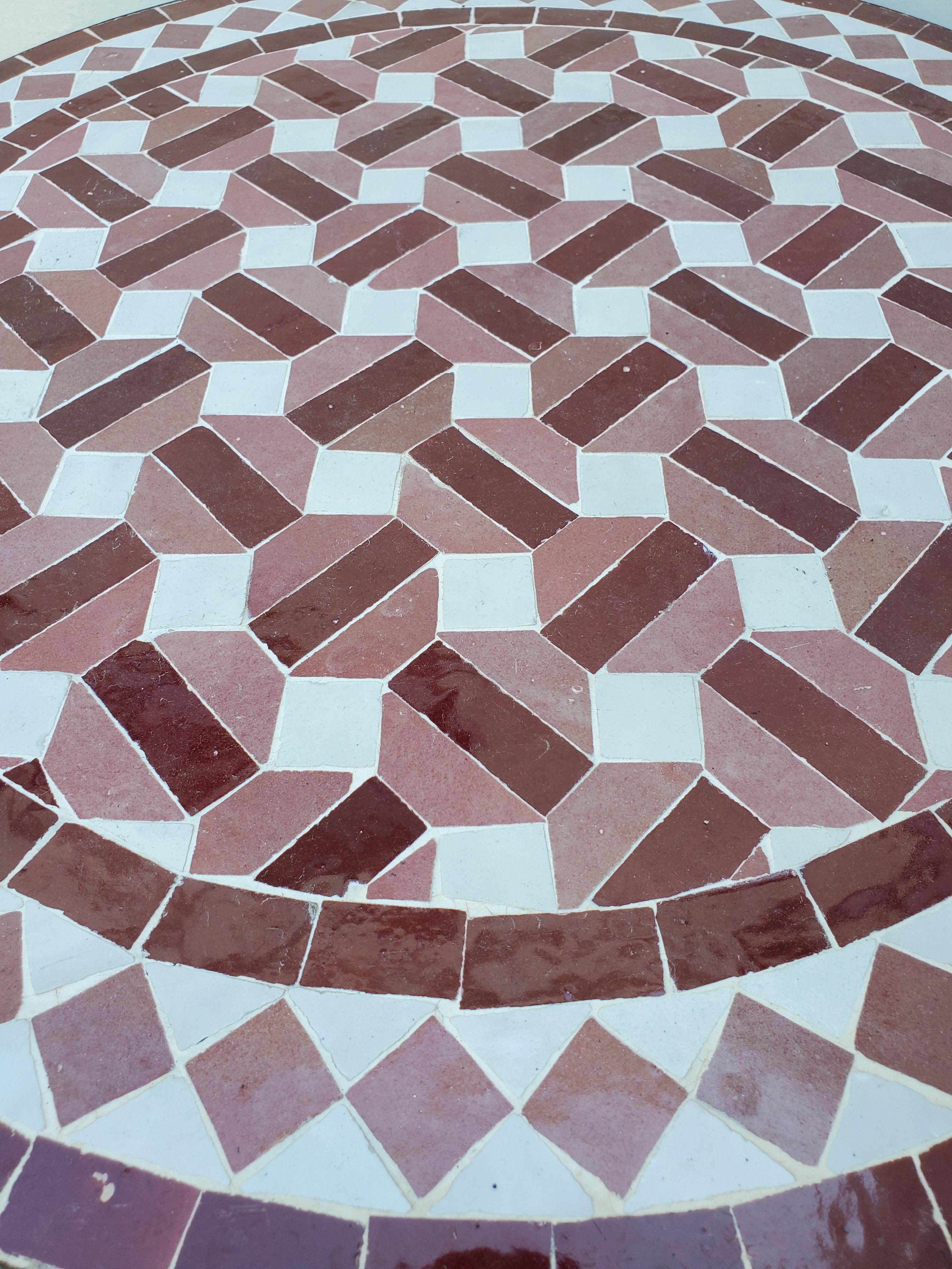 100 % glazed round. Moroccan mosaic table measuring approximately 24
