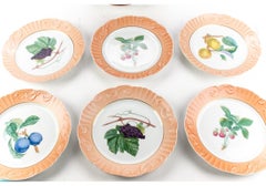 24 Vintage Mottahedeh For Vista Alegre Porcelain Dinner Plates- "Summer Fruit"