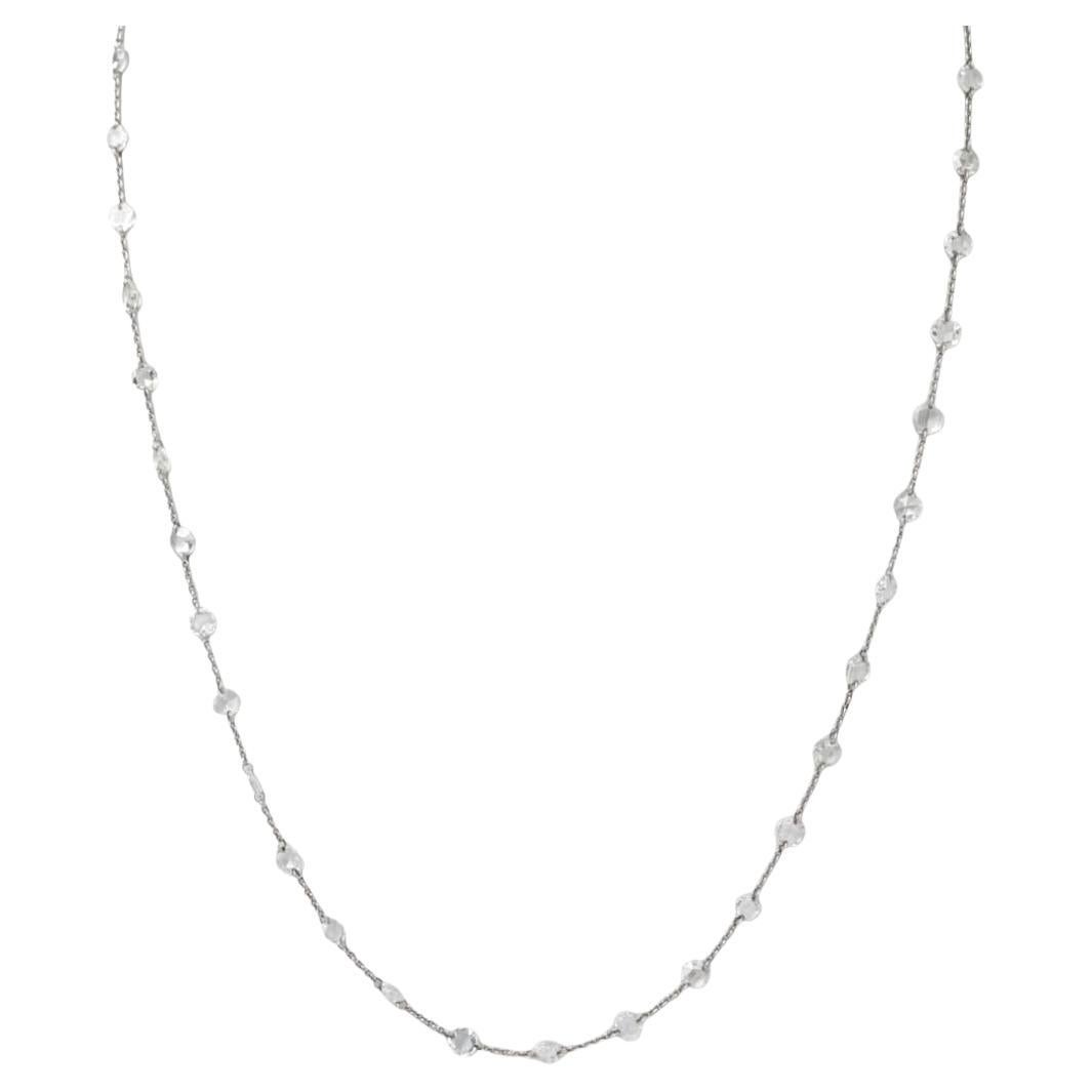 Collier de 24" en or blanc 18 carats et diamant blanc naturel (6,28 carats)