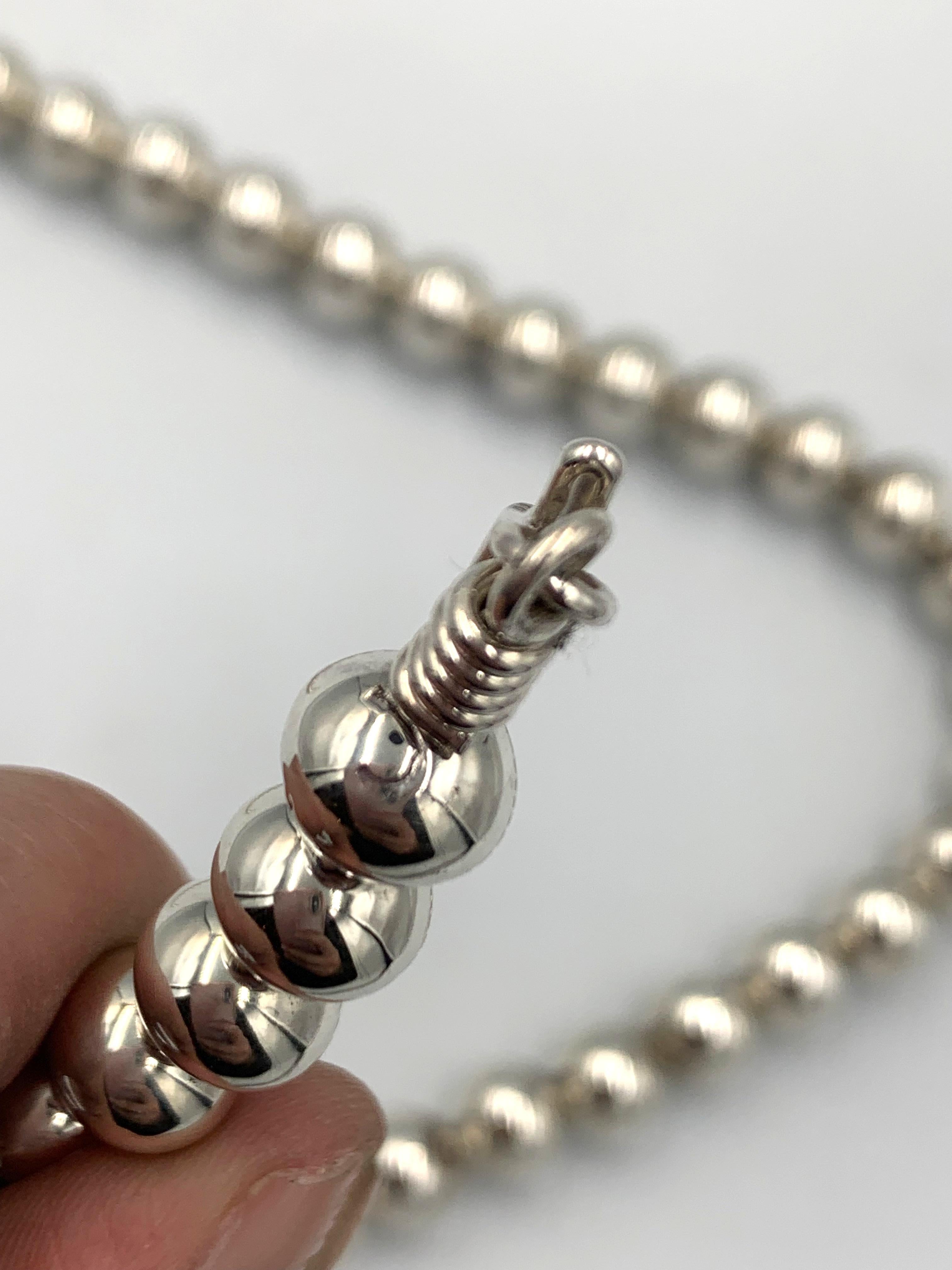 Collar de plata de ley con perlas navajo de 24
