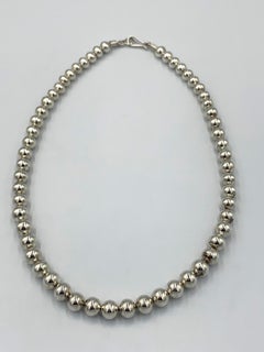 24” Navajo Pearl Sterling Silver Necklace by Danny Jackson