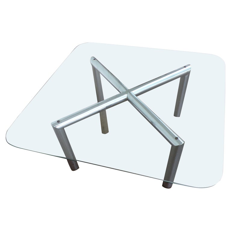 Pace Style X Base Tubular Chrome Coffee Table For Sale