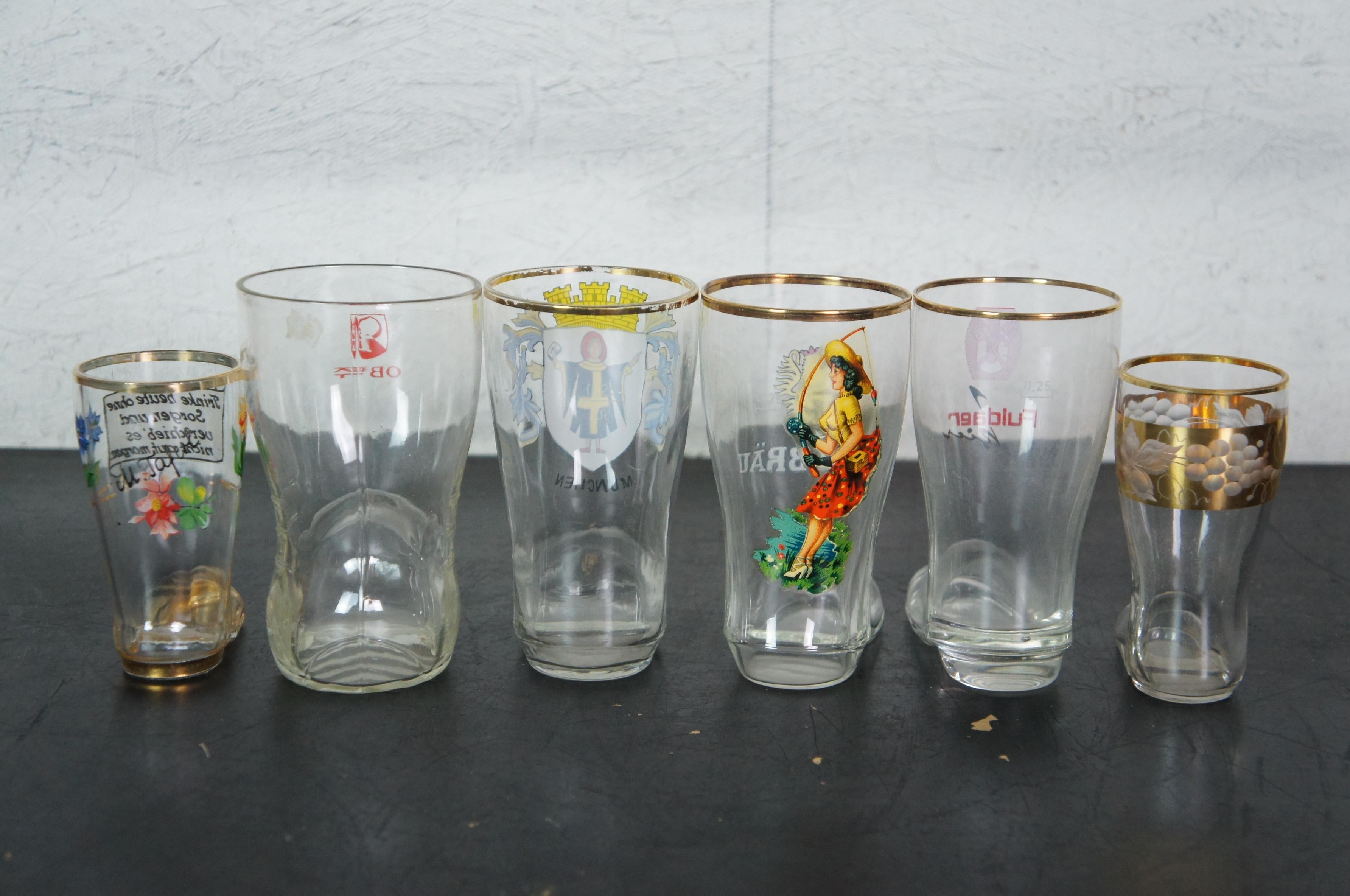 24 Pc Lot Vintage German Beer Glass Drinking Boots Octoberfest 4