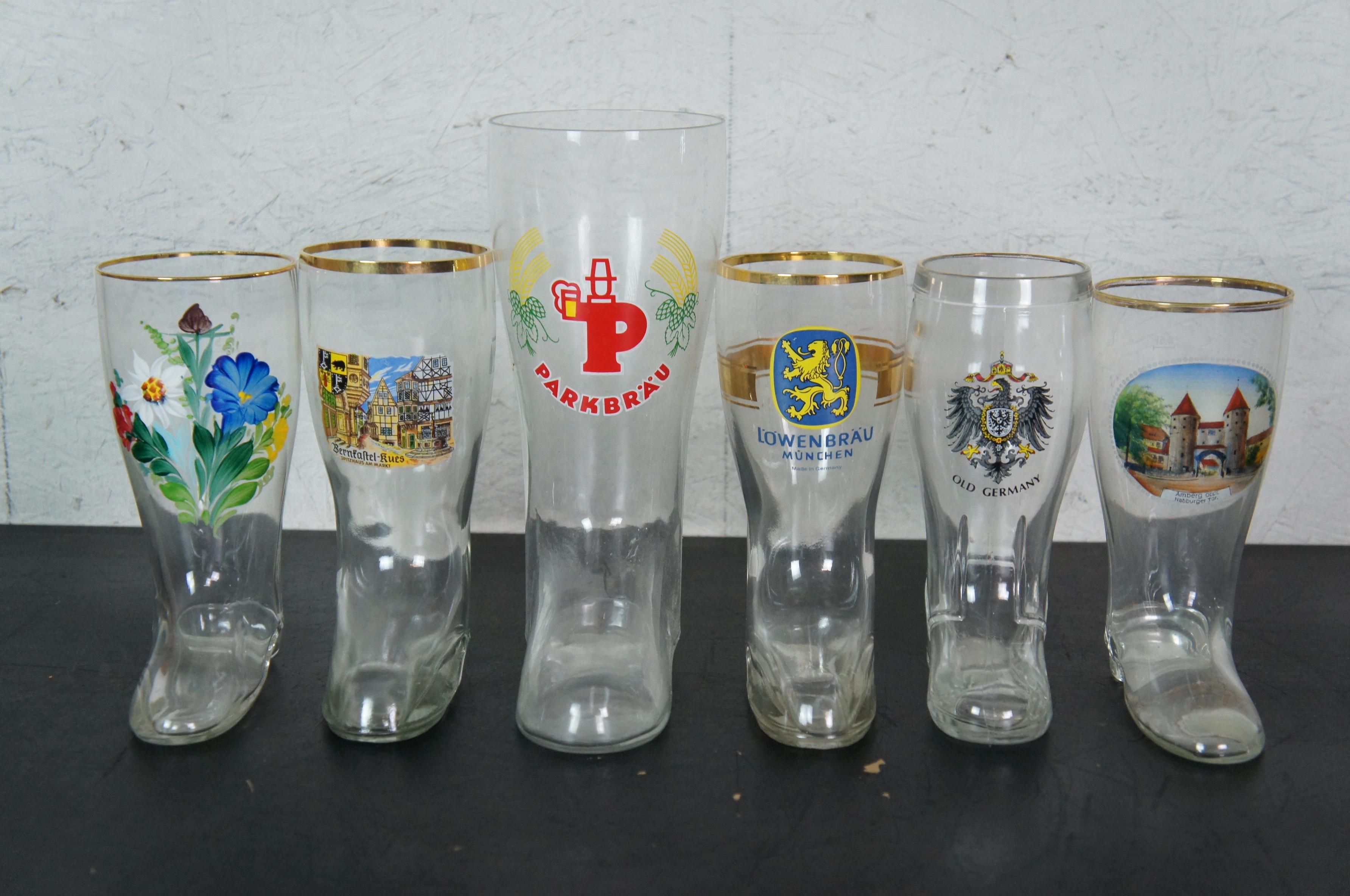 24 Pc Lot Vintage German Beer Glass Drinking Boots Octoberfest 4