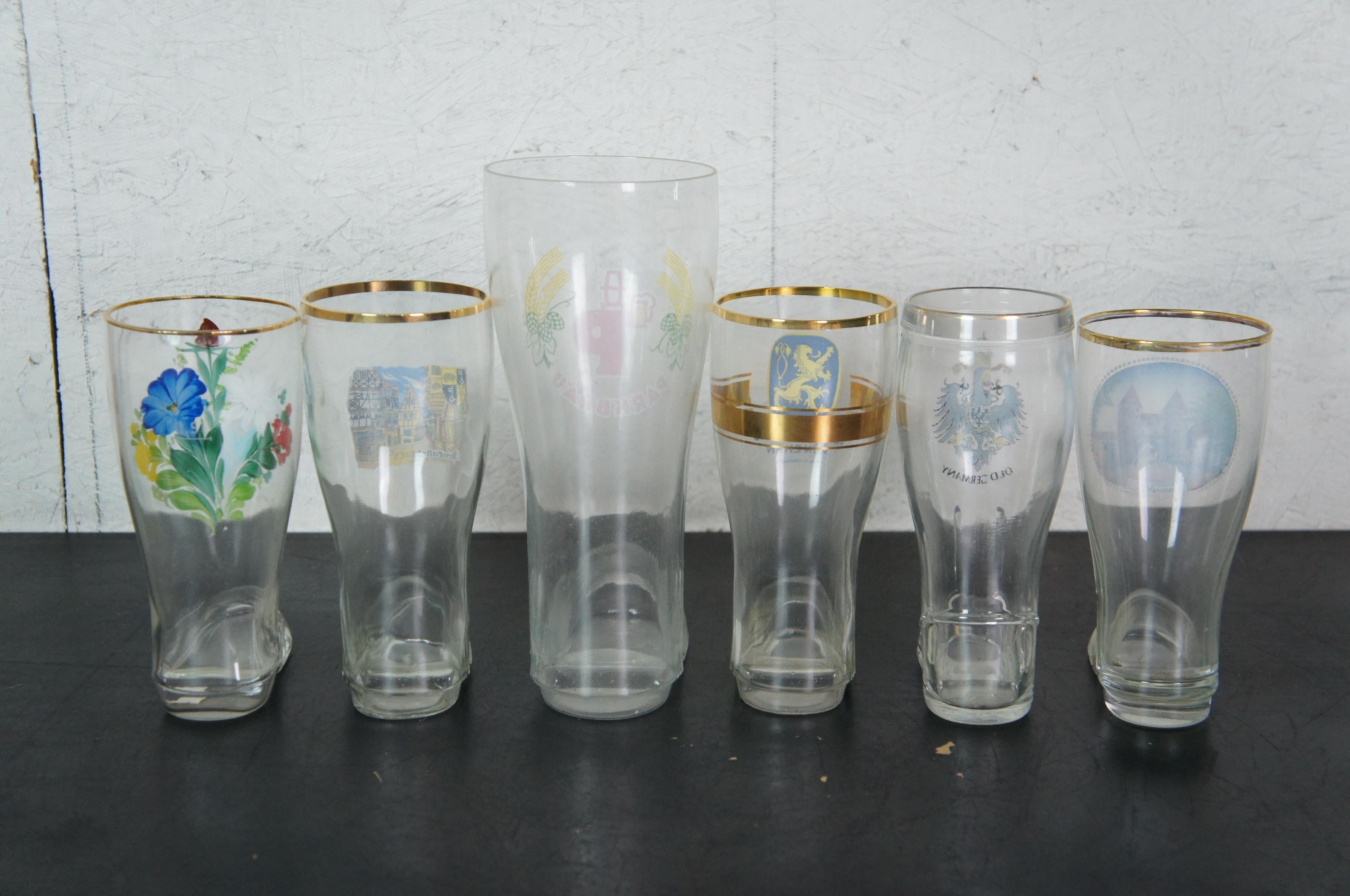 24 Pc Lot Vintage German Beer Glass Drinking Boots Octoberfest 4