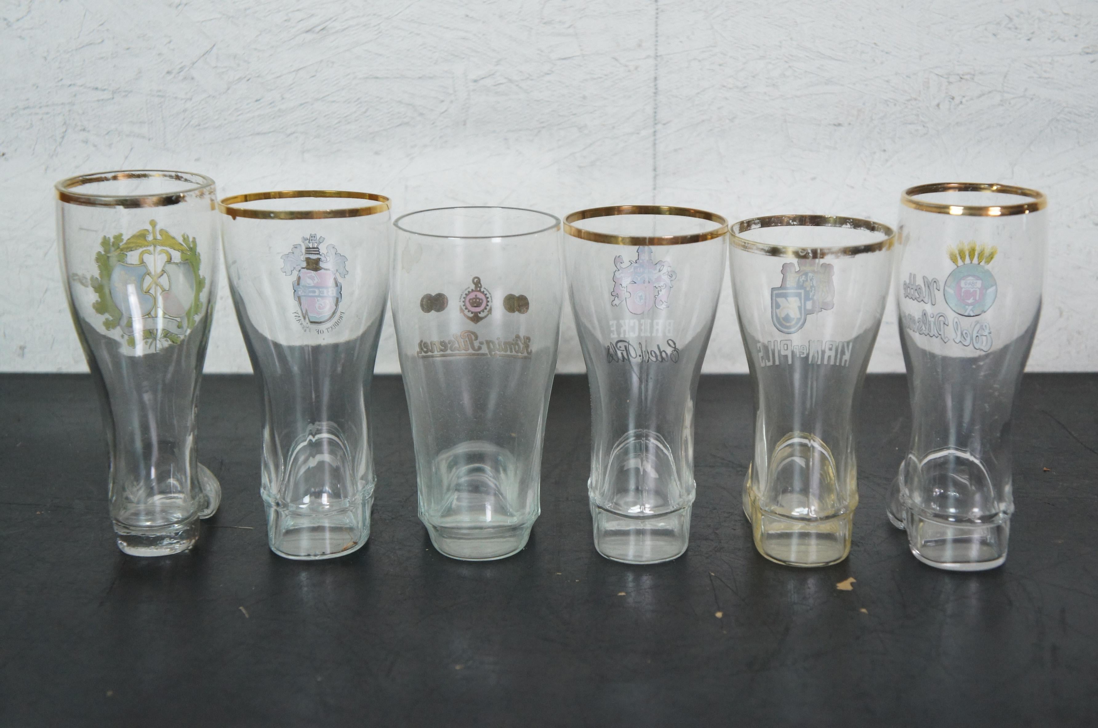 24 Pc Lot Vintage German Beer Glass Drinking Boots Octoberfest 4