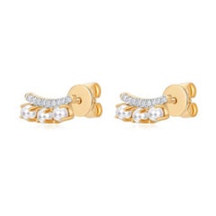 24 Pear Diamond 14K (or 18k upon request) Yellow Gold Stud Earrings