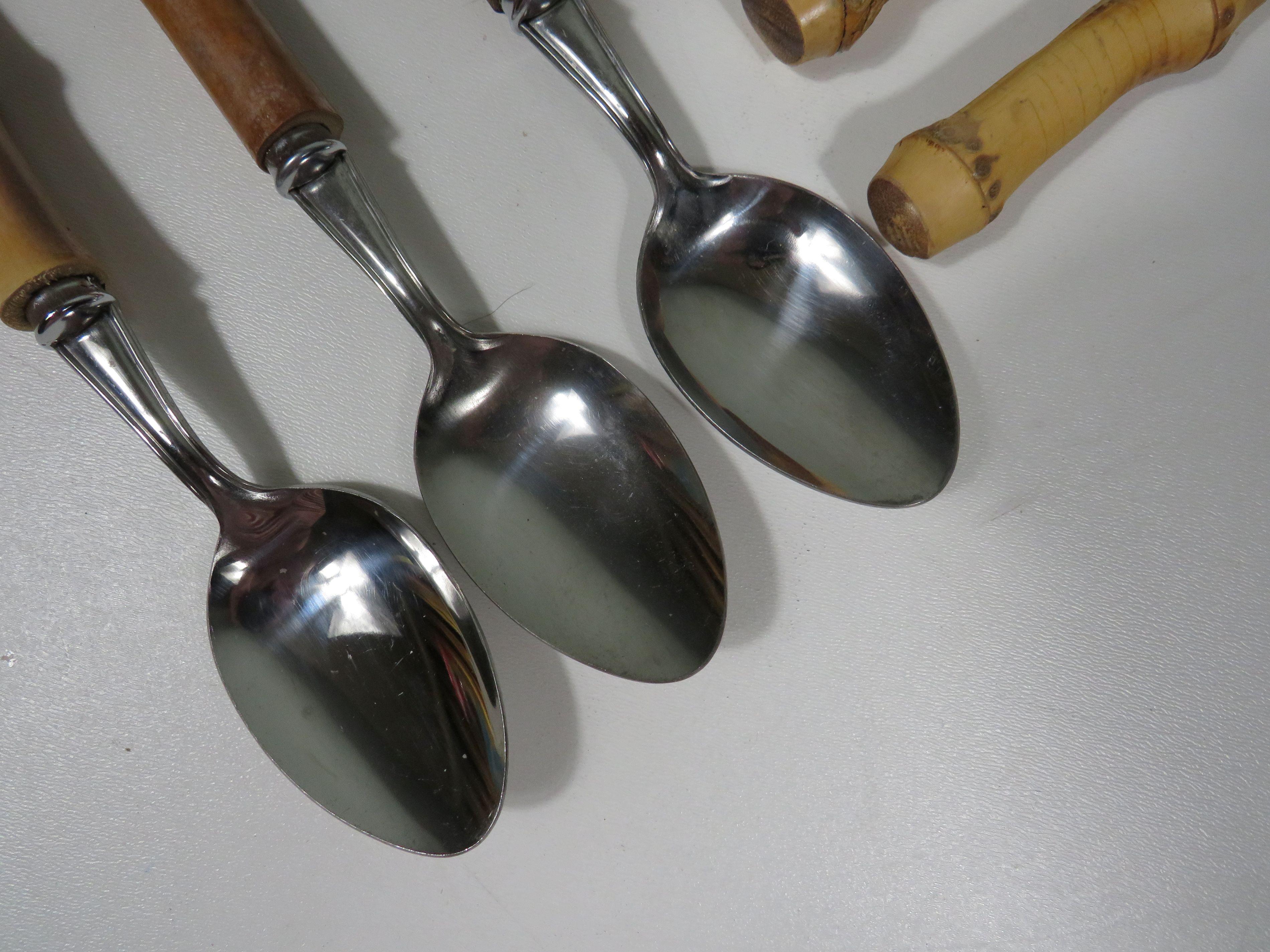 20th Century 24-piece bamboo flatware/cutlery, Italy 1960-1970