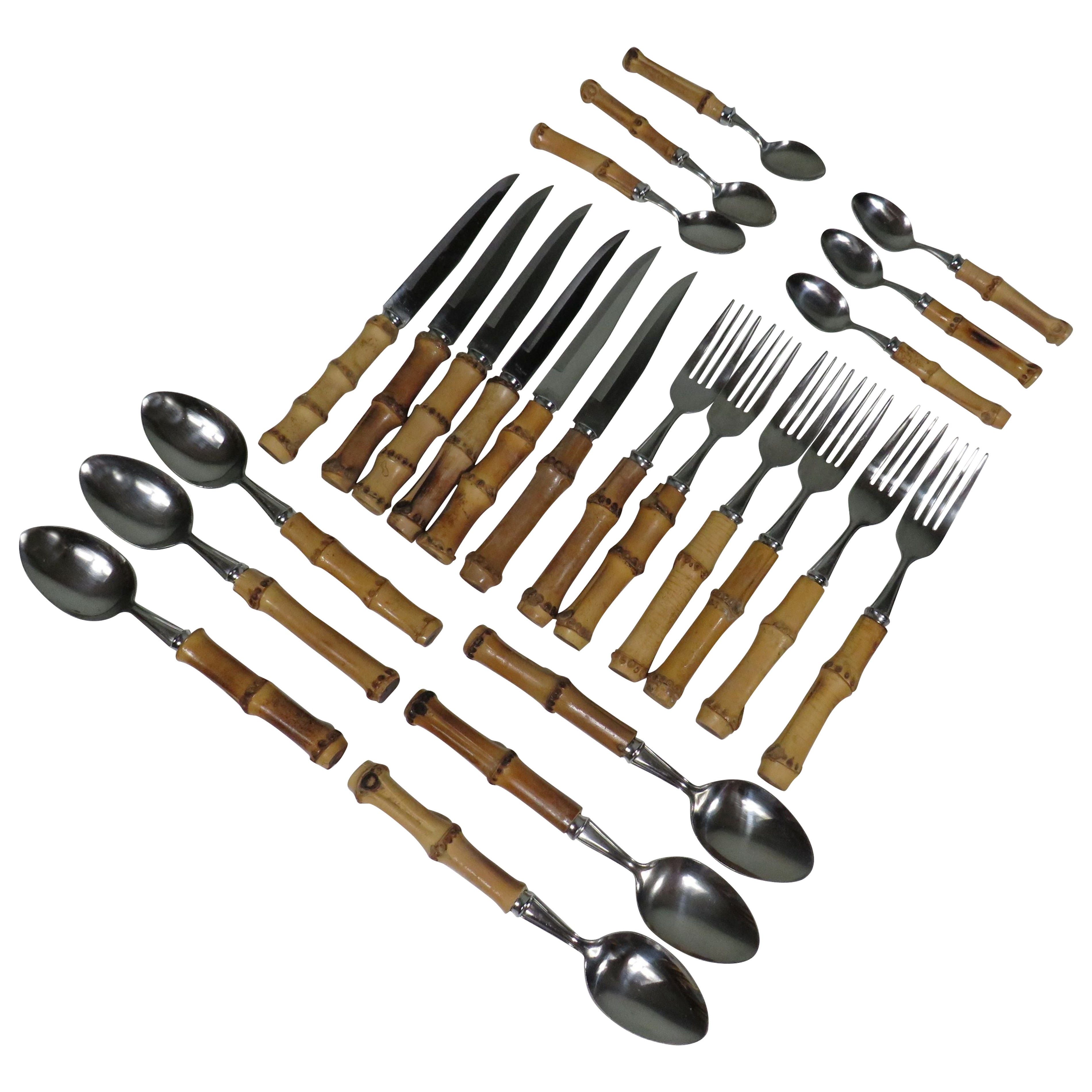 24-piece bamboo flatware/cutlery, Italy 1960-1970