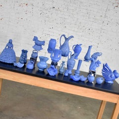 24-Piece Collection of Blue Niloak Midcentury Pottery