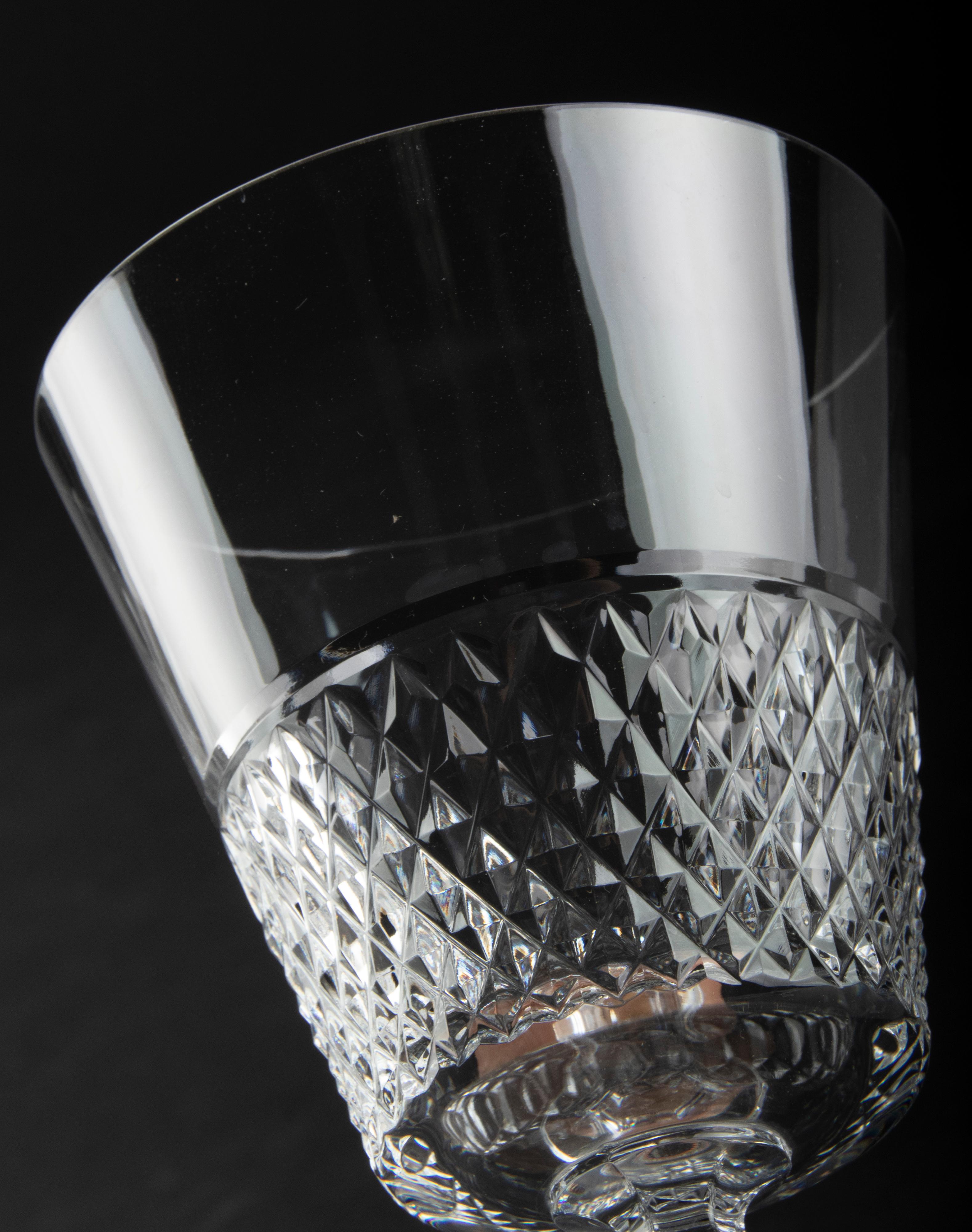 24-Piece Crystal Set of Glasses by Val Saint Lambert model Heidelberg 9