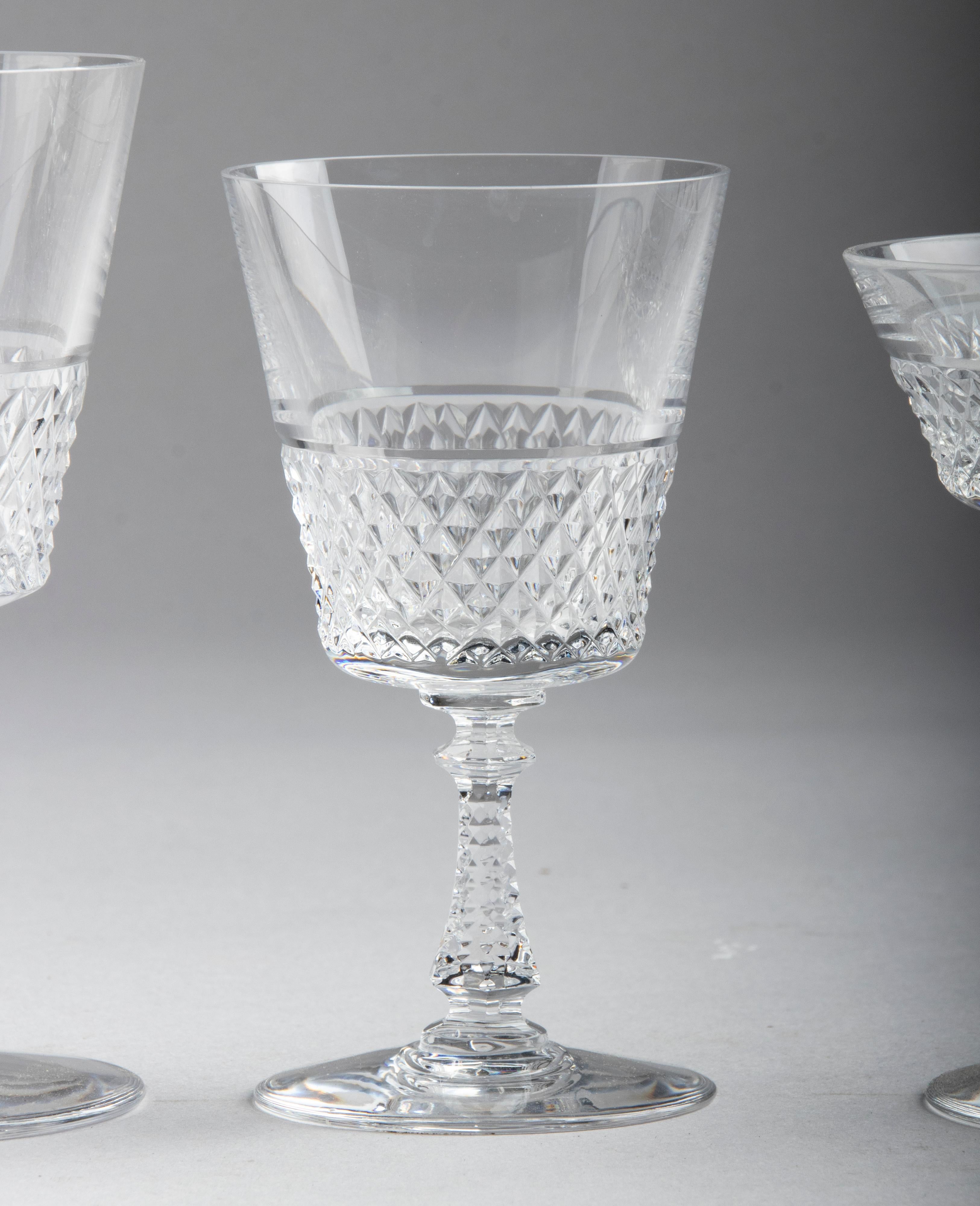 24-Piece Crystal Set of Glasses by Val Saint Lambert model Heidelberg 12