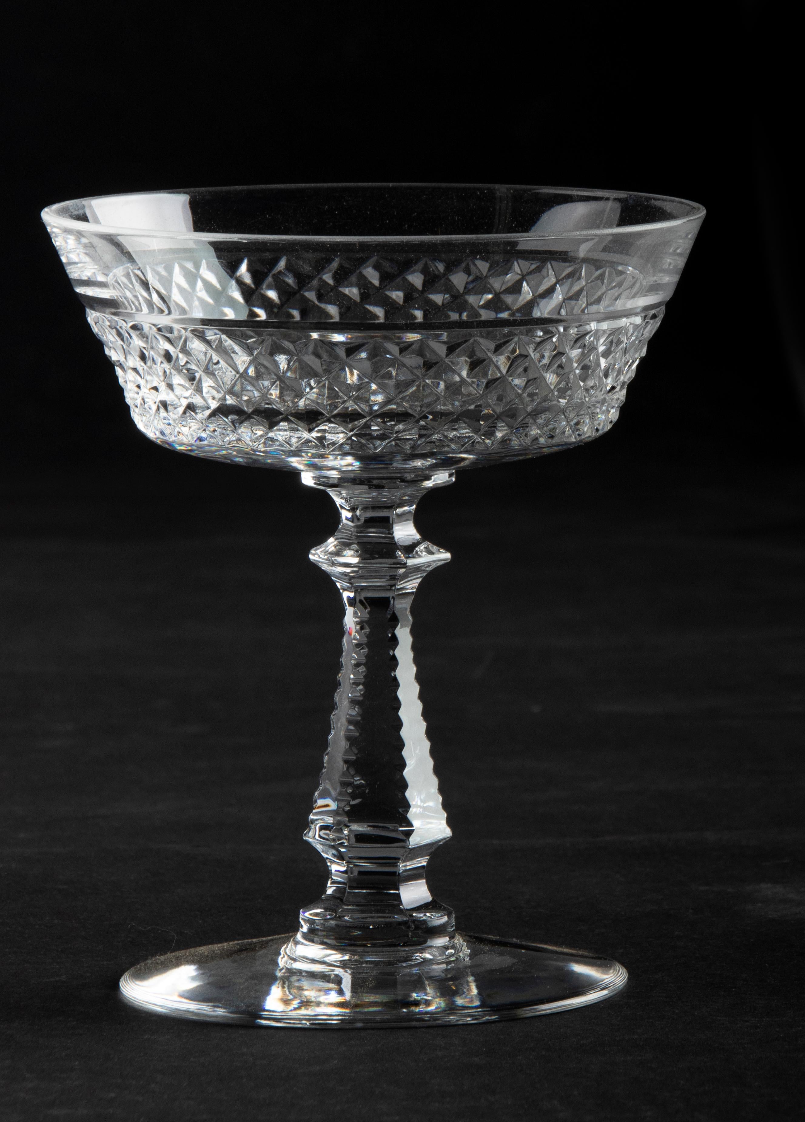 20th Century 24-Piece Crystal Set of Glasses by Val Saint Lambert model Heidelberg