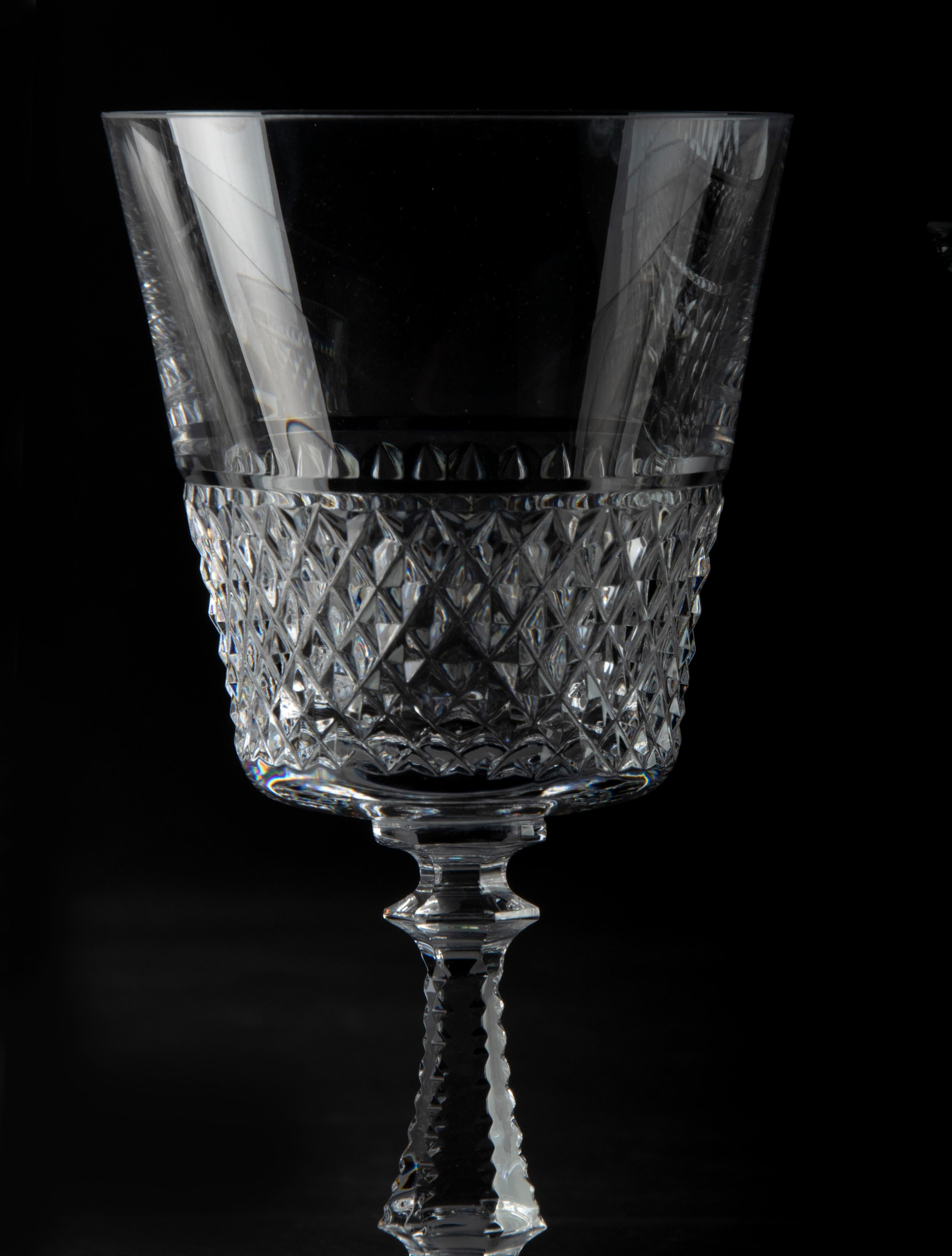 24-Piece Crystal Set of Glasses by Val Saint Lambert model Heidelberg 1