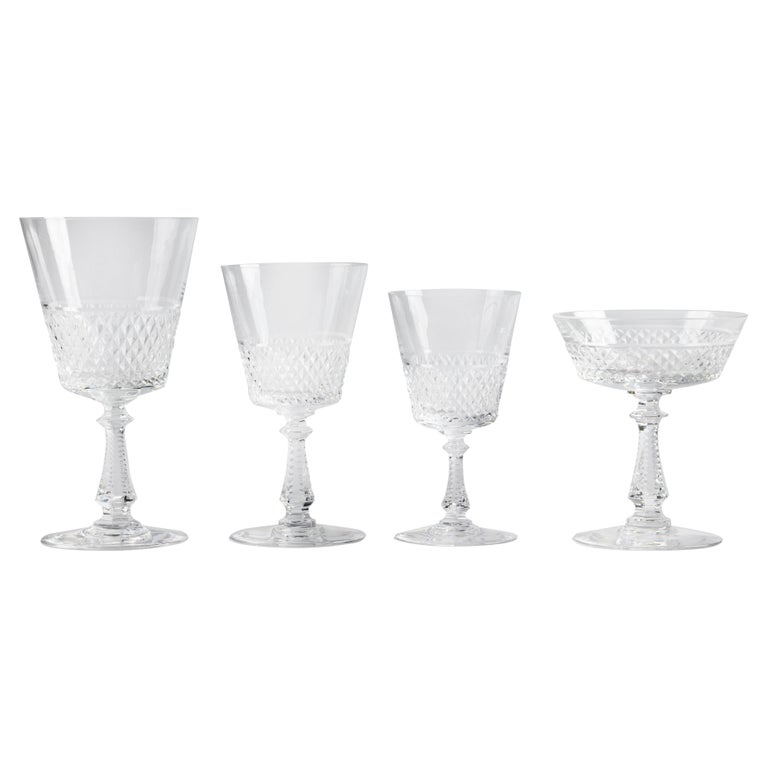 24-Piece Crystal Set of Glasses by Val Saint Lambert model Heidelberg For  Sale at 1stDibs