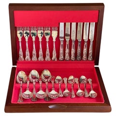 24 piece Cutlery A Set of Silver Plated Dinner Spoon & Fork in Wooden Box