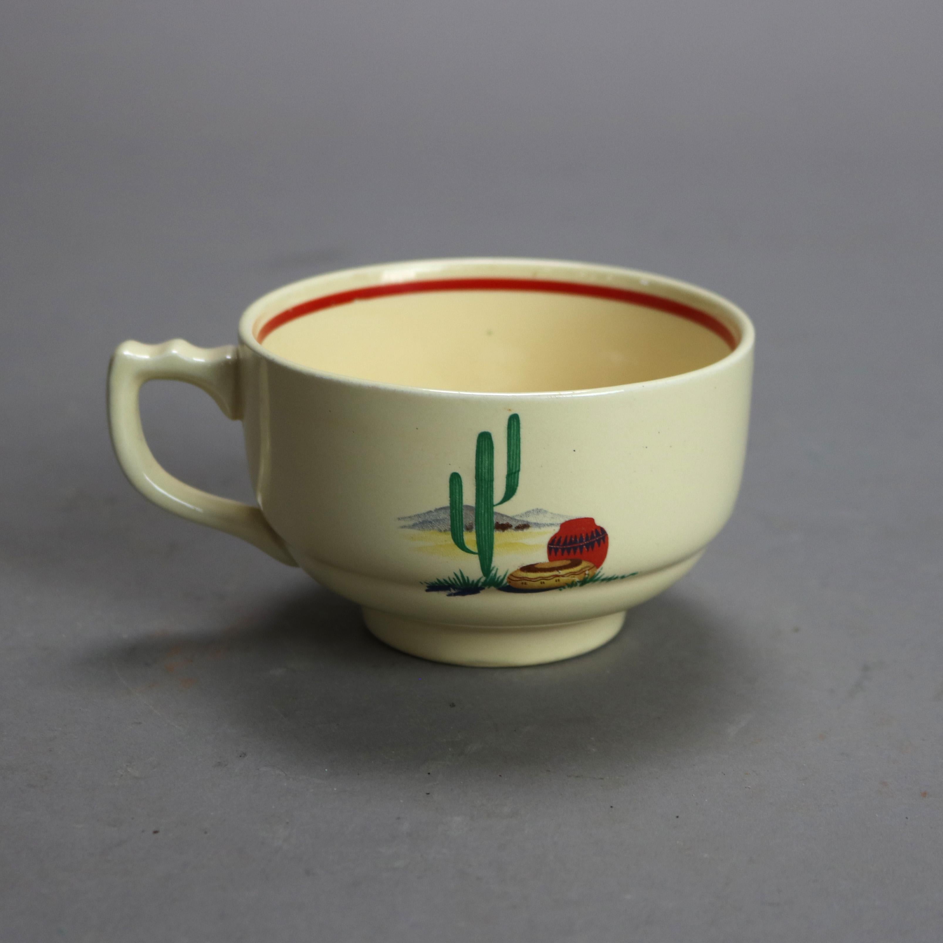 24 Piece Homer Laughlin Riviera Hacienda Porcelain Hacienda Dinner Set 20thC

Cups - 2 3/8
