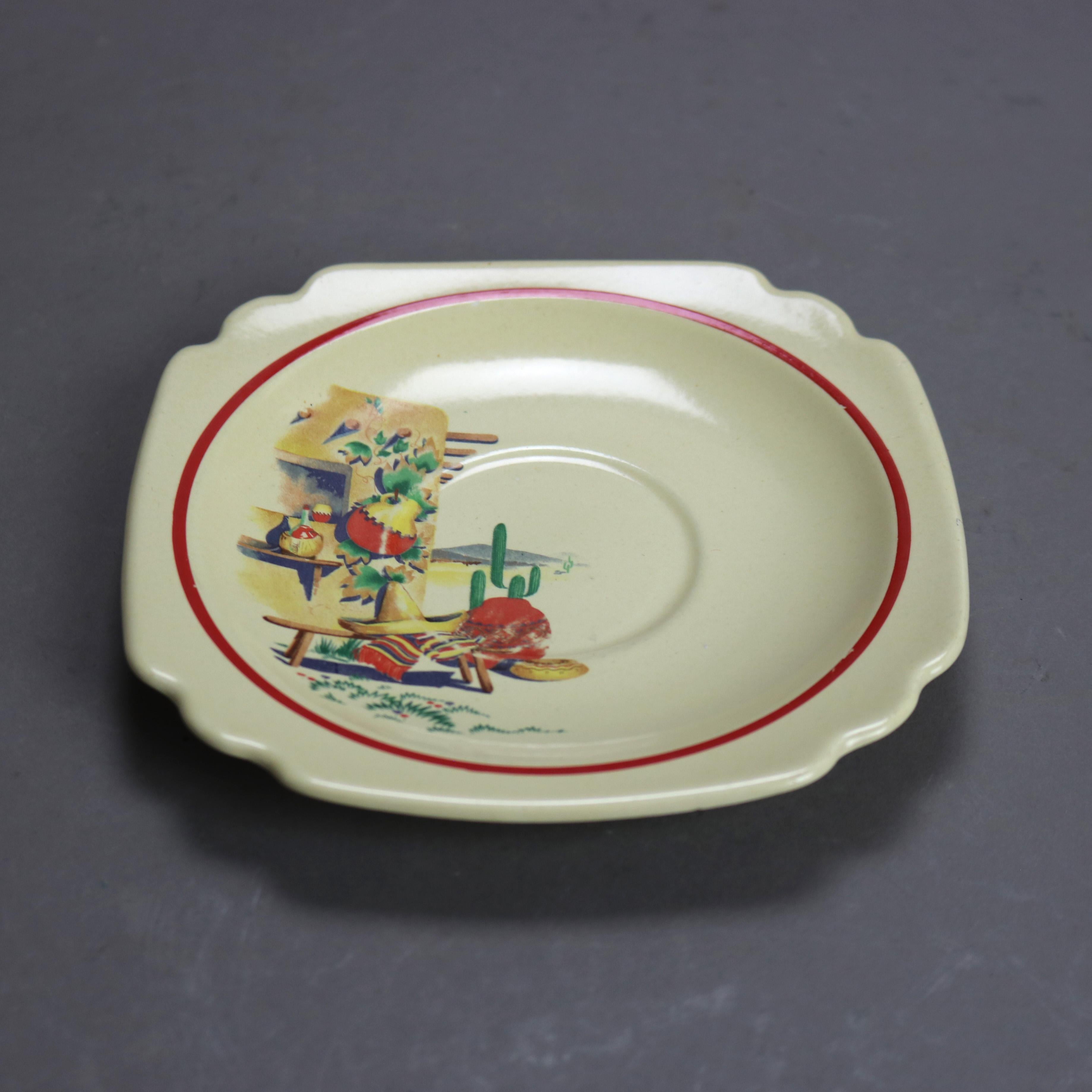 20th Century 24 Piece Homer Laughlin Riviera Hacienda Porcelain Hacienda Dinner Set 20thC For Sale