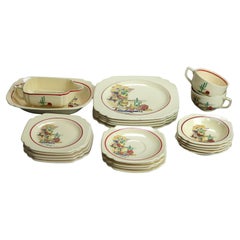 Vajilla de porcelana de 24 piezas Homer Laughlin Riviera Hacienda 20thC