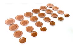 24-Piece Orange Earthenware Dinner Set "Margherita" by Antonia Campi for Laveno