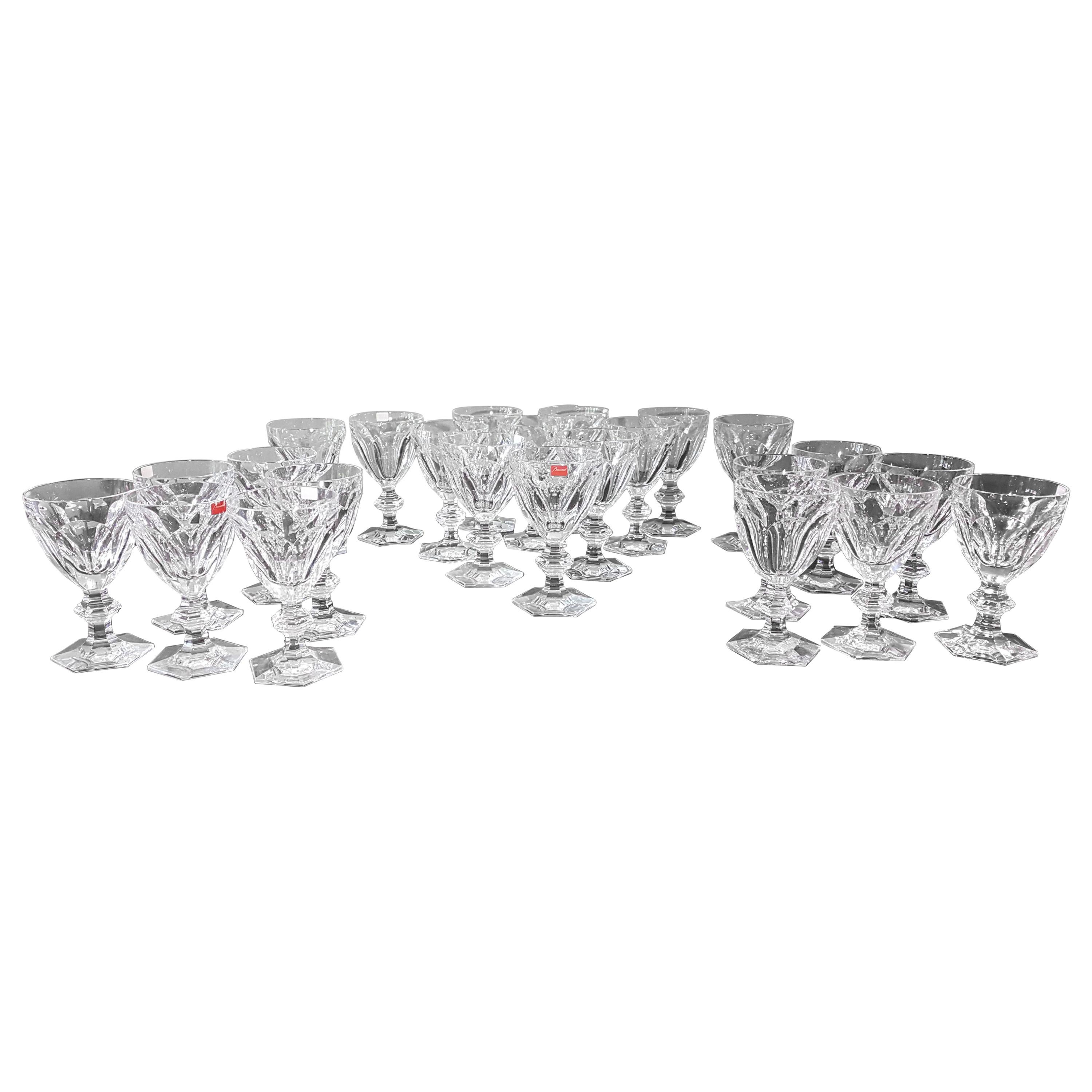 24-Piece Set of Baccarat Hand-Cut Crystal "Harcourt 1841" Stemware, Modern For Sale