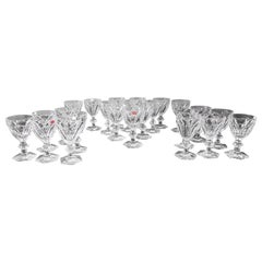 Vintage 24-Piece Set of Baccarat Hand-Cut Crystal "Harcourt 1841" Stemware, Modern