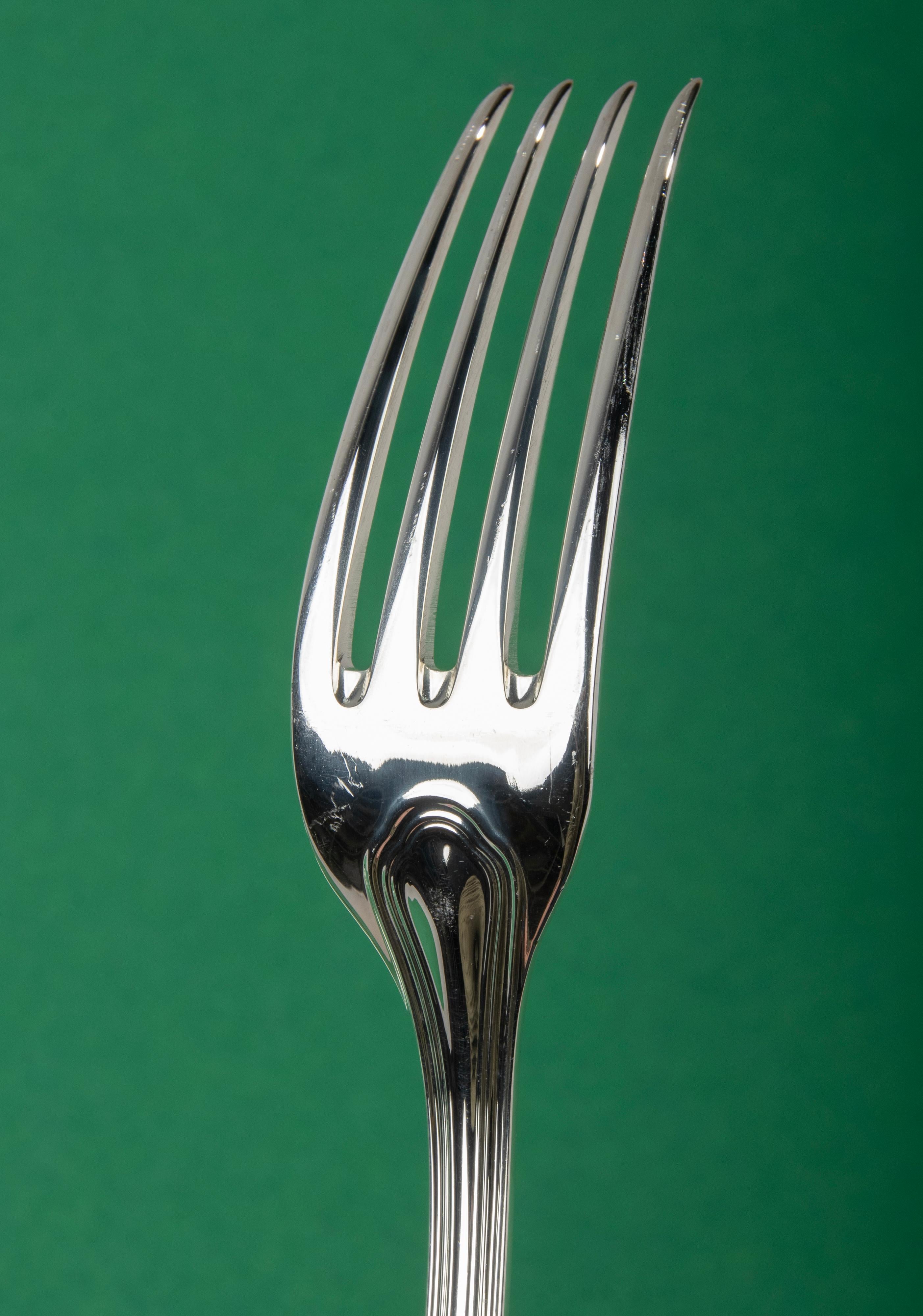 24-Piece Set of Silver Plated Flatware Made by Christofle Model Spatours 8