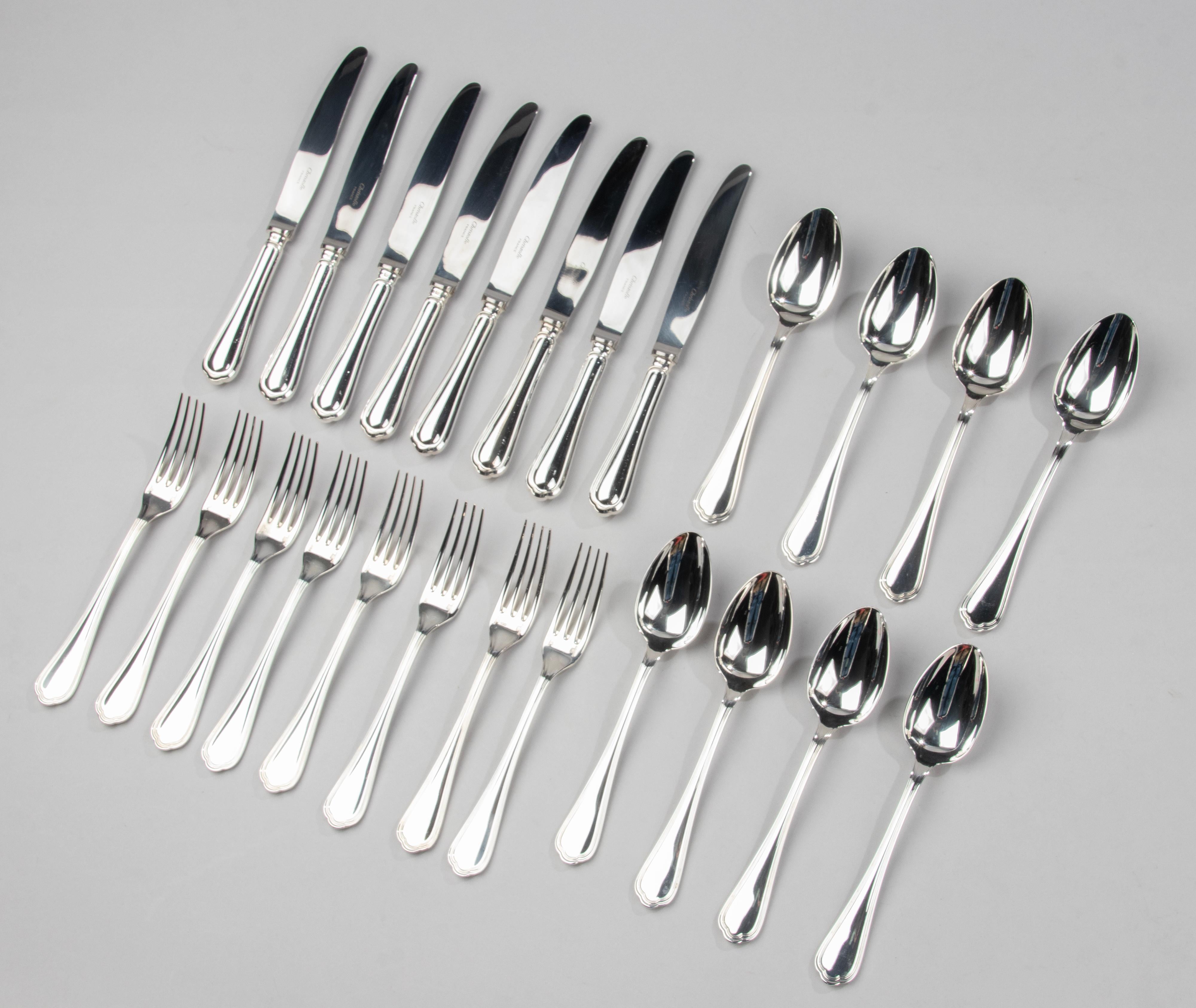 Modern 24-Piece Set of Silver Plated Flatware Made by Christofle Model Spatours