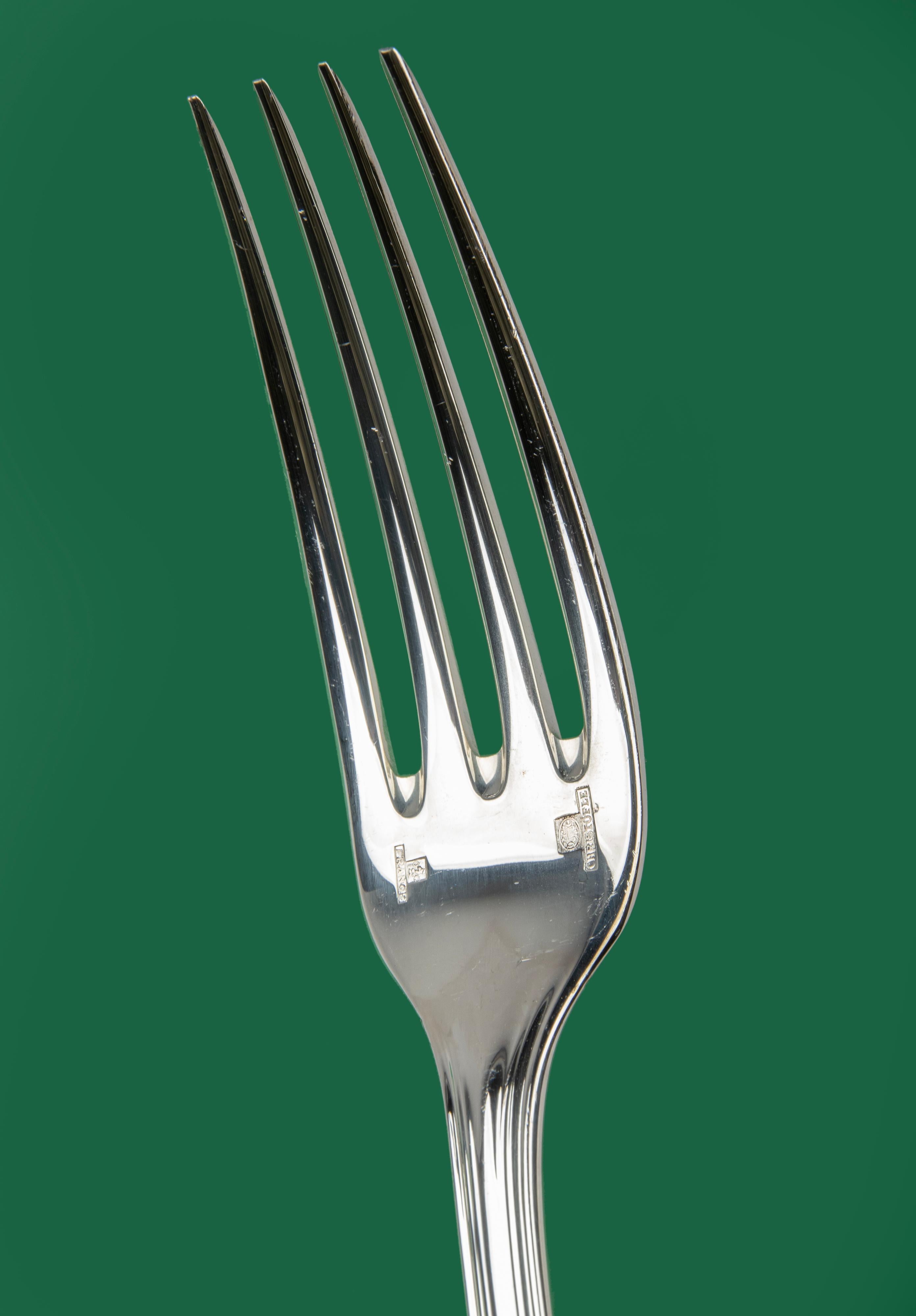 24-Piece Set of Silver Plated Flatware Made by Christofle Model Spatours In Good Condition In Casteren, Noord-Brabant