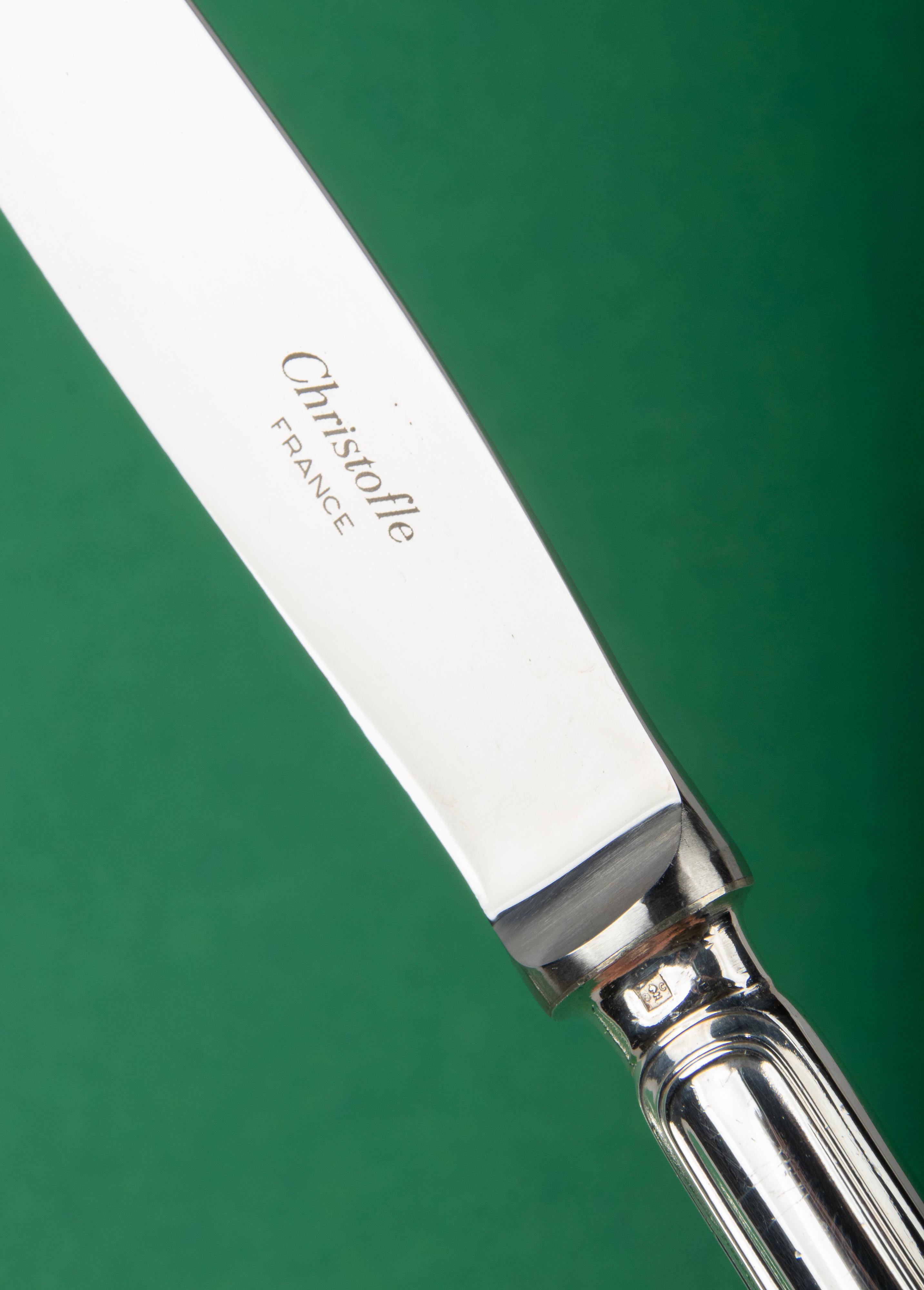 24-Piece Set of Silver Plated Flatware Made by Christofle Model Spatours 1
