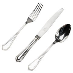 24-Piece Set of Silver Plated Flatware Made by Christofle Model Spatours