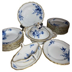 24-pieces Meissen Dinner service 10 persons Blue Bouquet 1940s