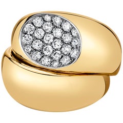 .79 ct. t.w. Diamond Pave 18k Yellow Gold Bypass Band Dome Cocktail Ring
