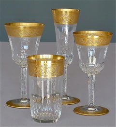 24 Saint Louis bicchieri da acqua in cristallo dorato per vino rosso bianco e champagne Cardo 1950